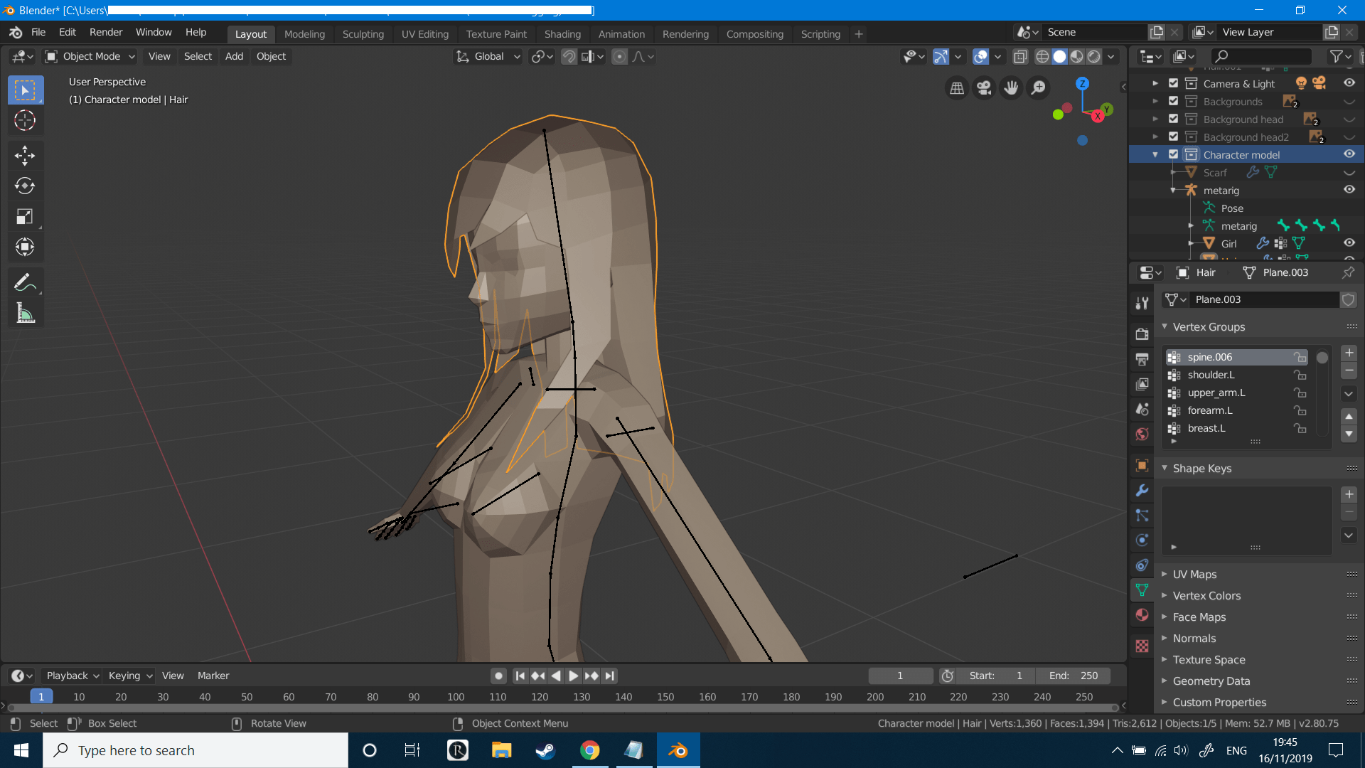 Can someone explain to me how i correctly attach my hair model to my