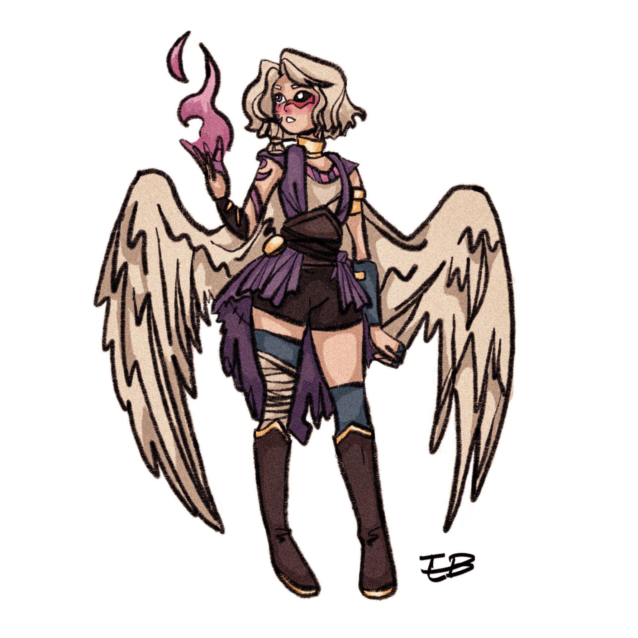 [ART] [OC] Aasimar Warlock Commission! r/DungeonsAndDragons