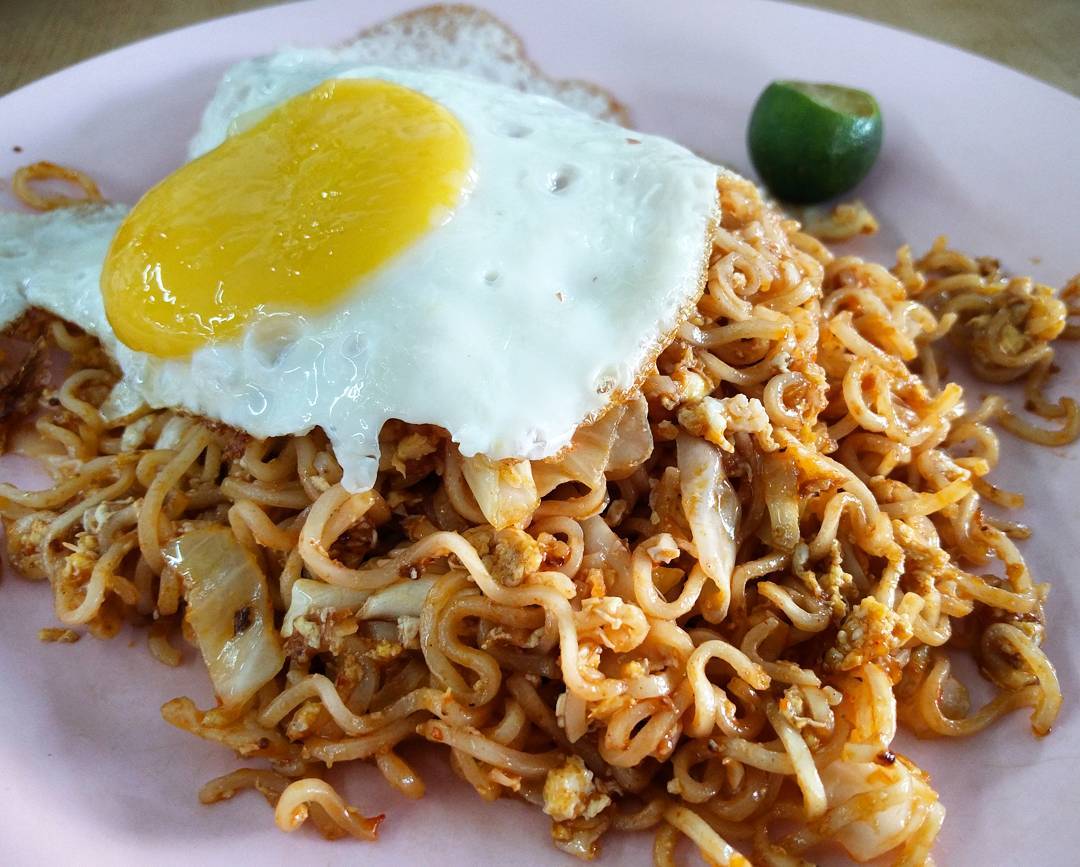 [I Ate] Stir Fried Instant Ramen "Mamak Style" topped with Bullseye Egg