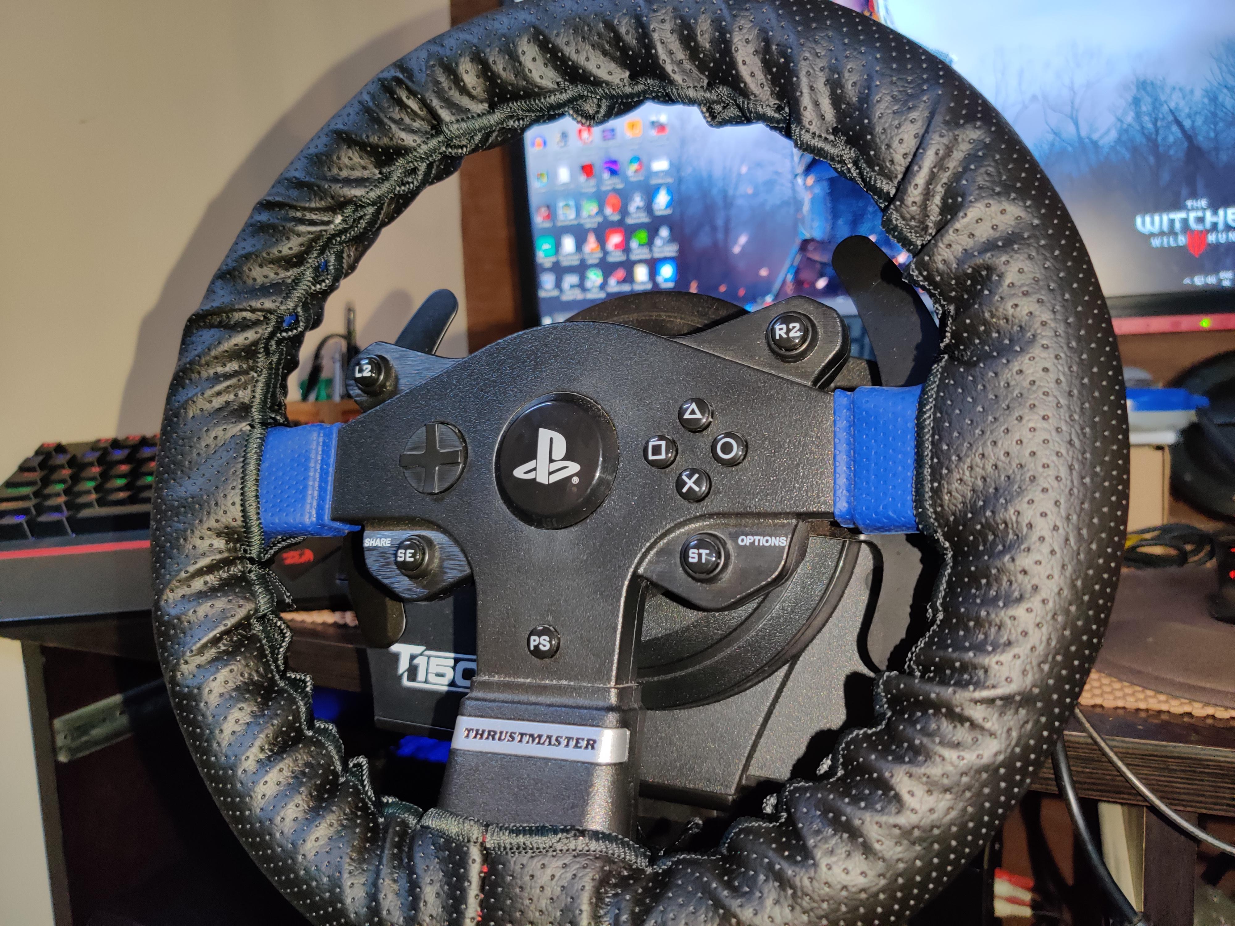 I used cheap 5 DIY steering wheel cover for my T150 pro. r/simracing