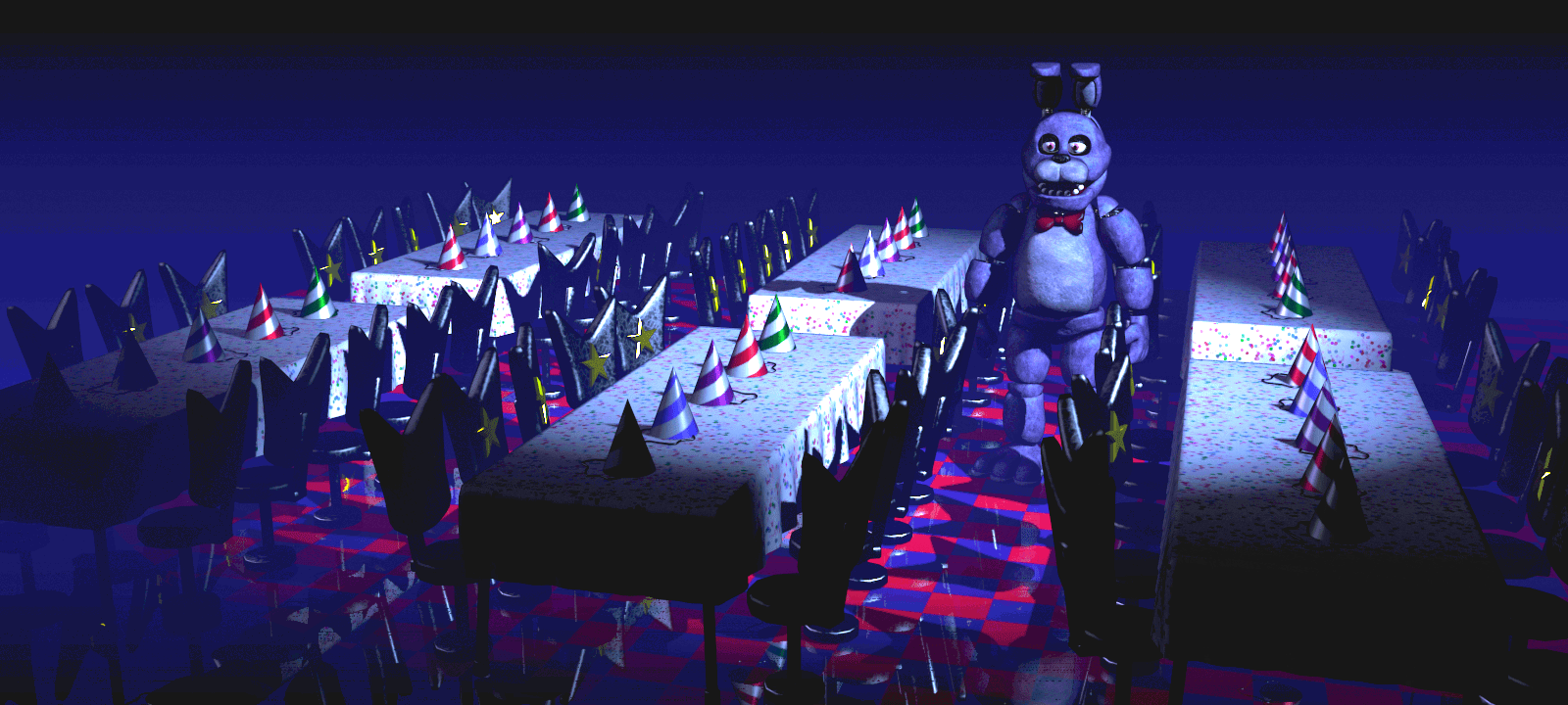 Because the chair is blocking the view of Bonnie's left leg in FNaF 1