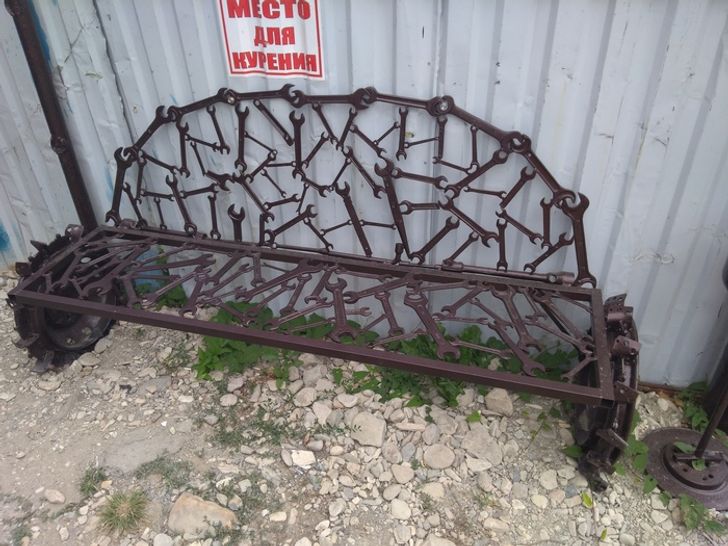 A bench made of wrenches interestingasfuck
