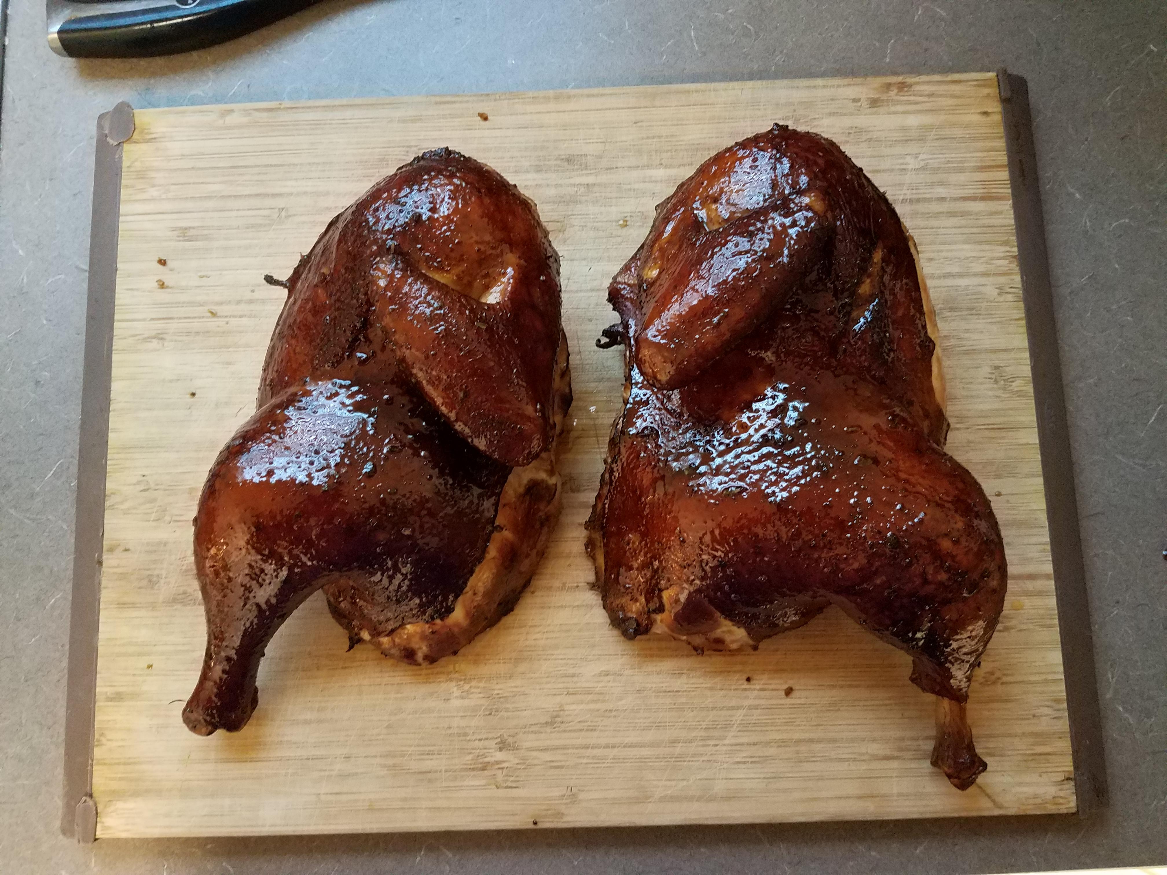 Pecan smoked Asian chicken r/BBQ