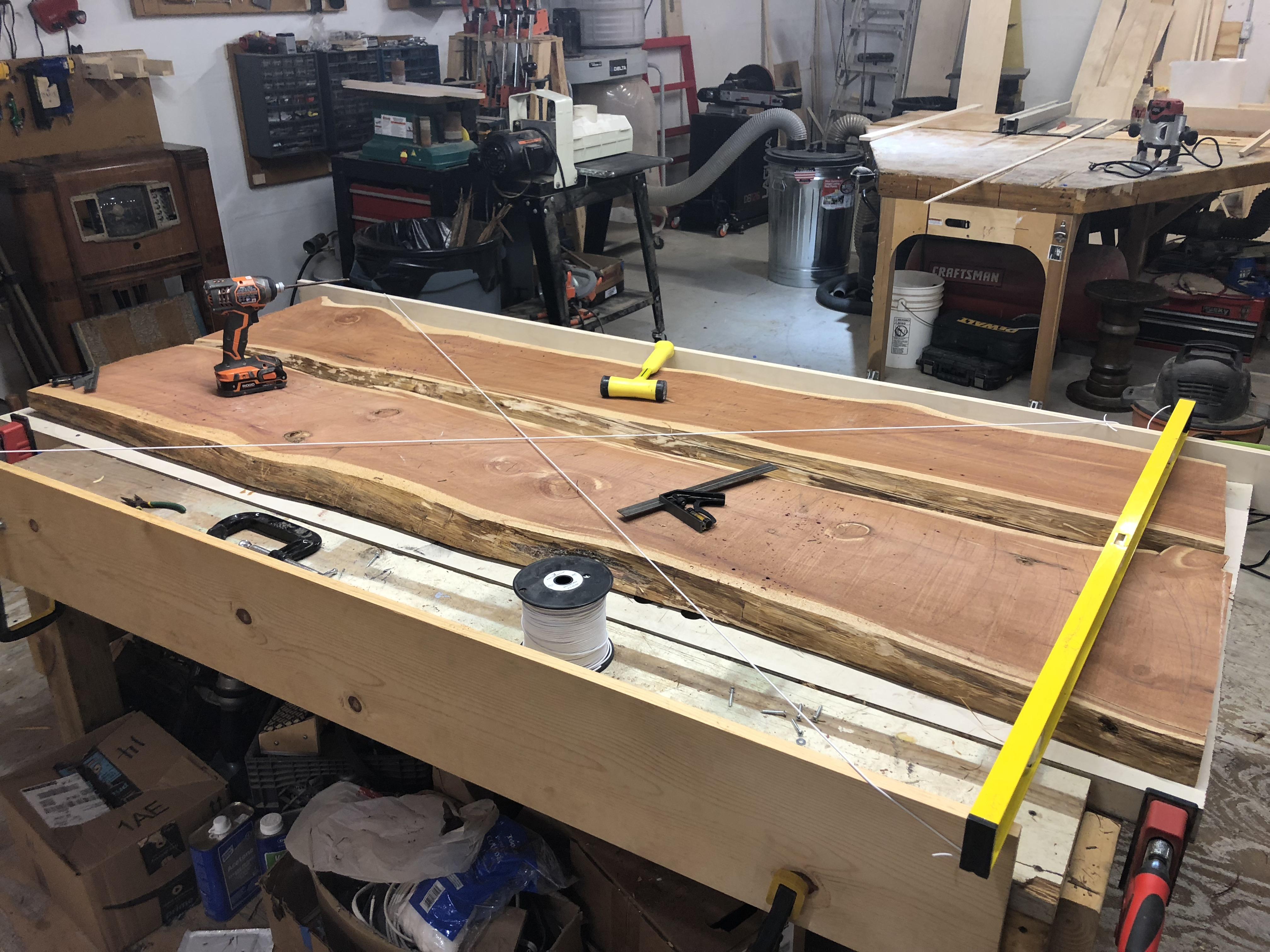 Built my first slab leveling rig r/woodworking