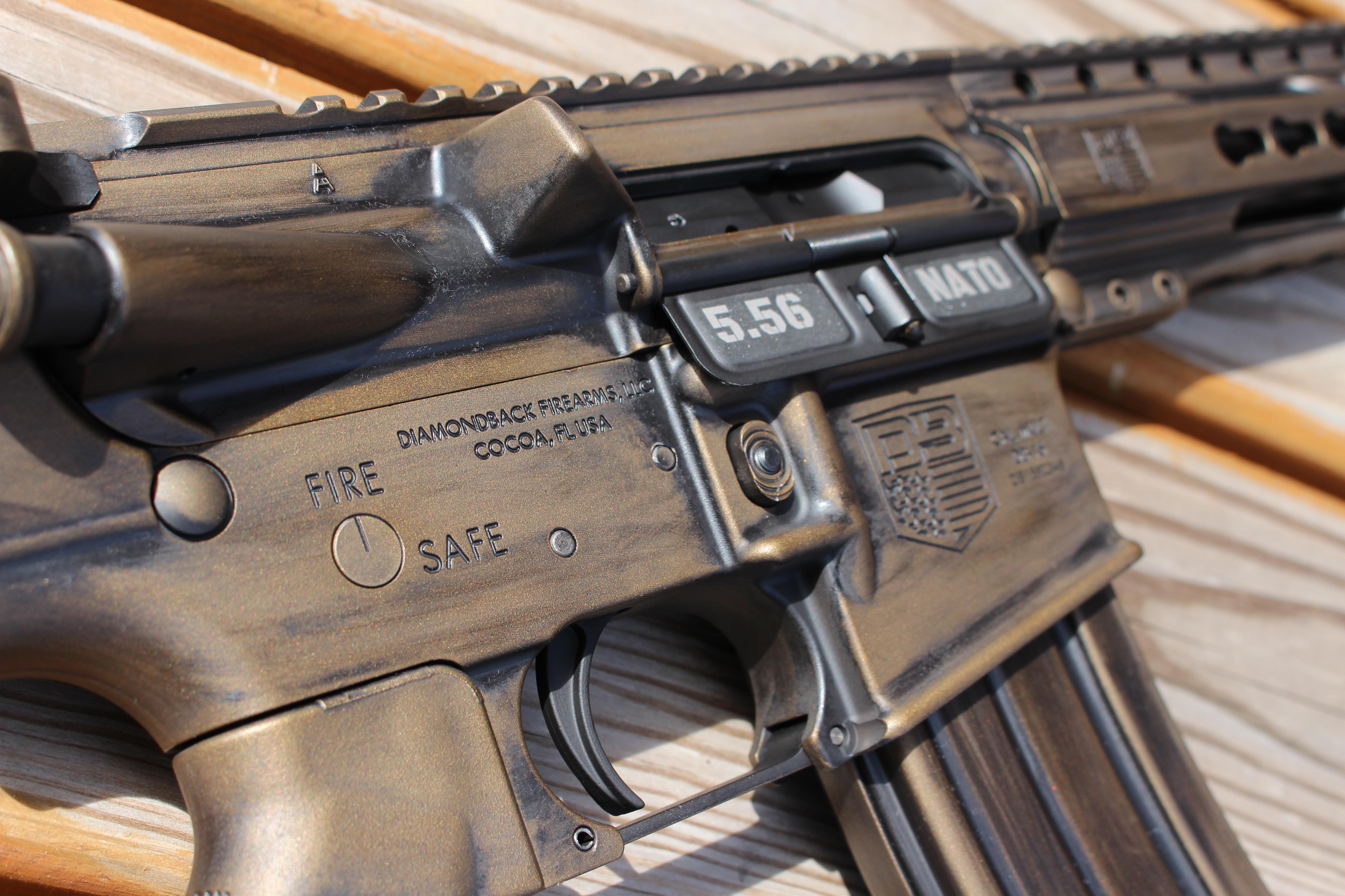 Diamondback AR pistol done in Burnt Bronze / Graphite Black Battleworn