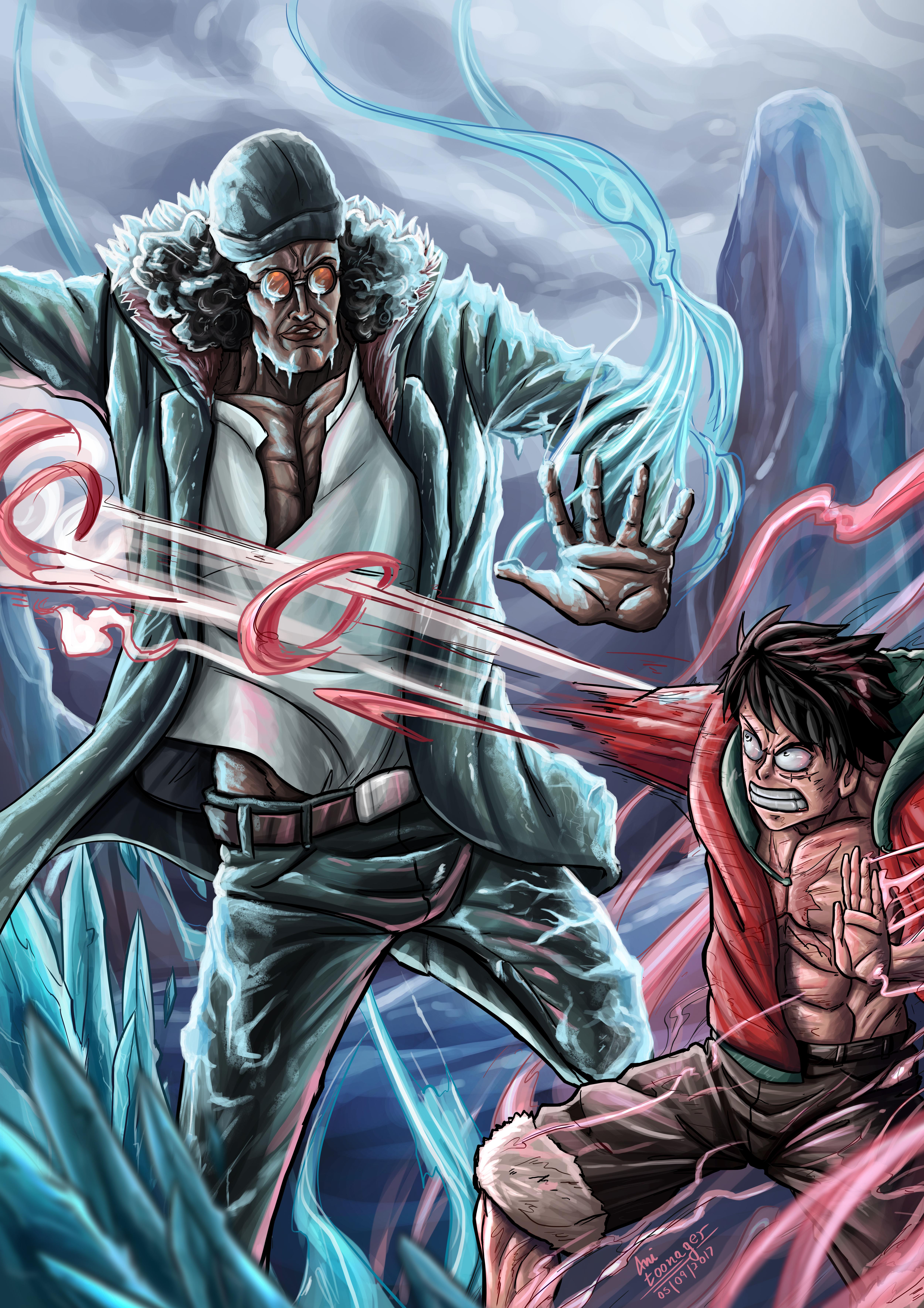 Luffy VS Aokiji Another One Piece artwork which I did in 2017 r