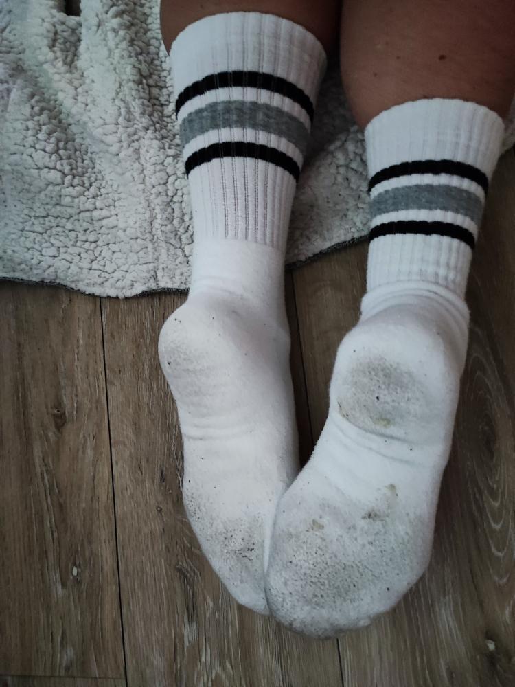 dirty White socks after running r/usedsocks