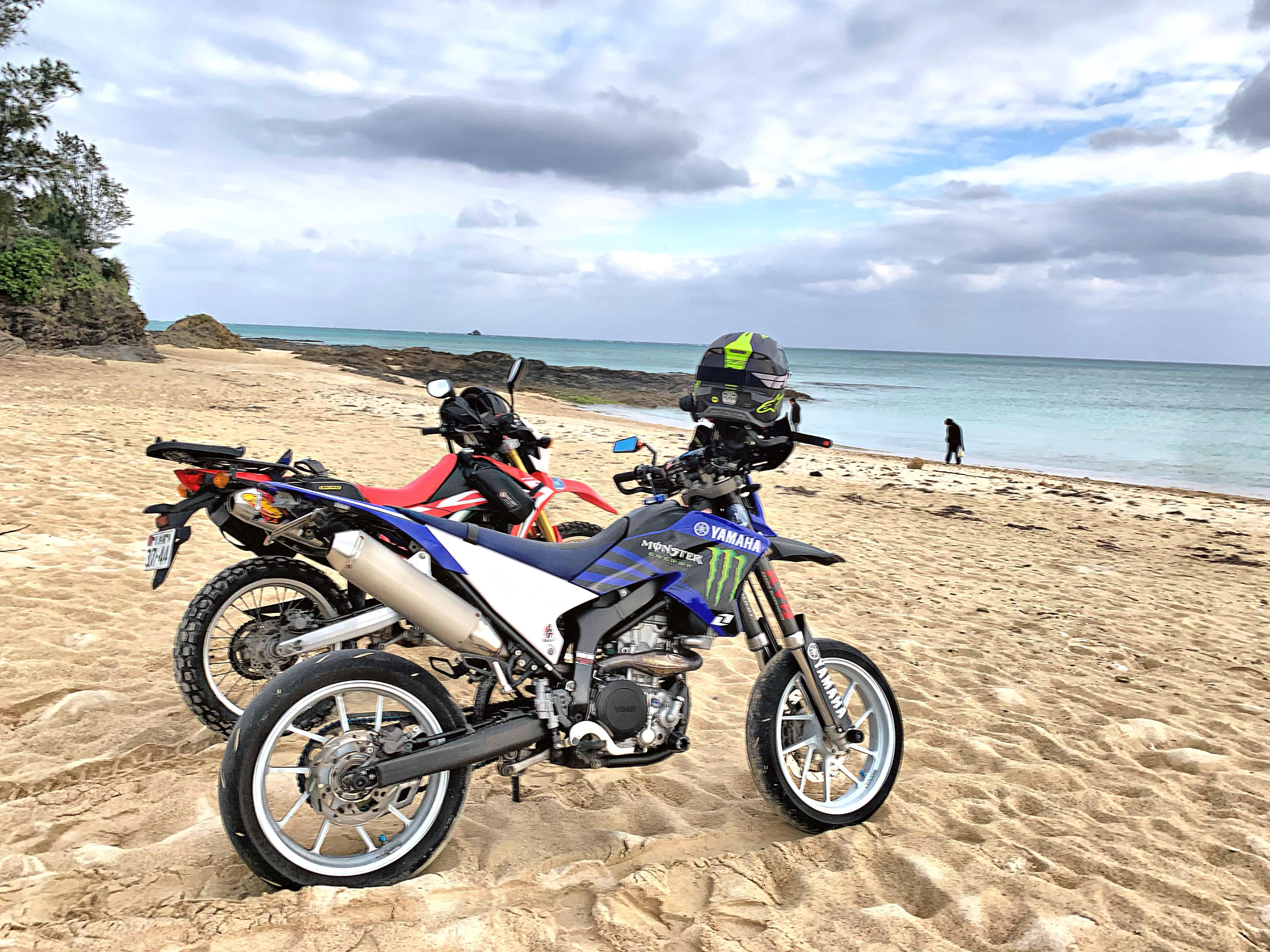 Following my buddies dual sport on soft sand with street tires was fun