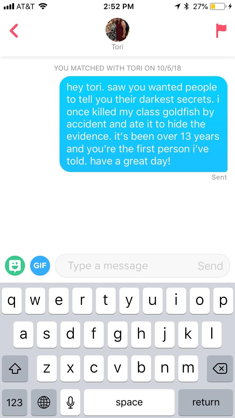 First time on Tinder. Wish me luck, boys! Tinder