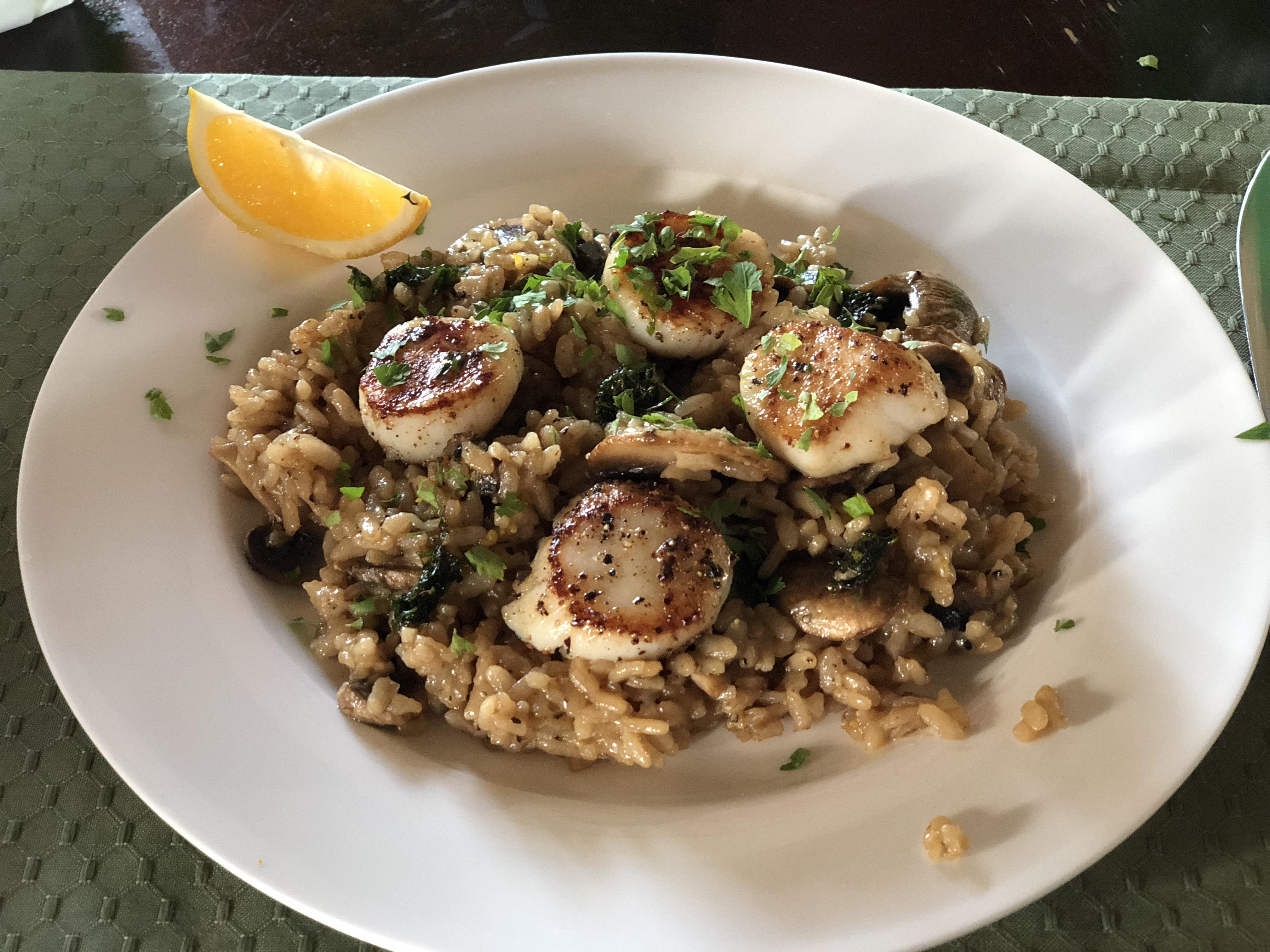 Scallops over Truffled Mushroom Risotto r/FoodPorn