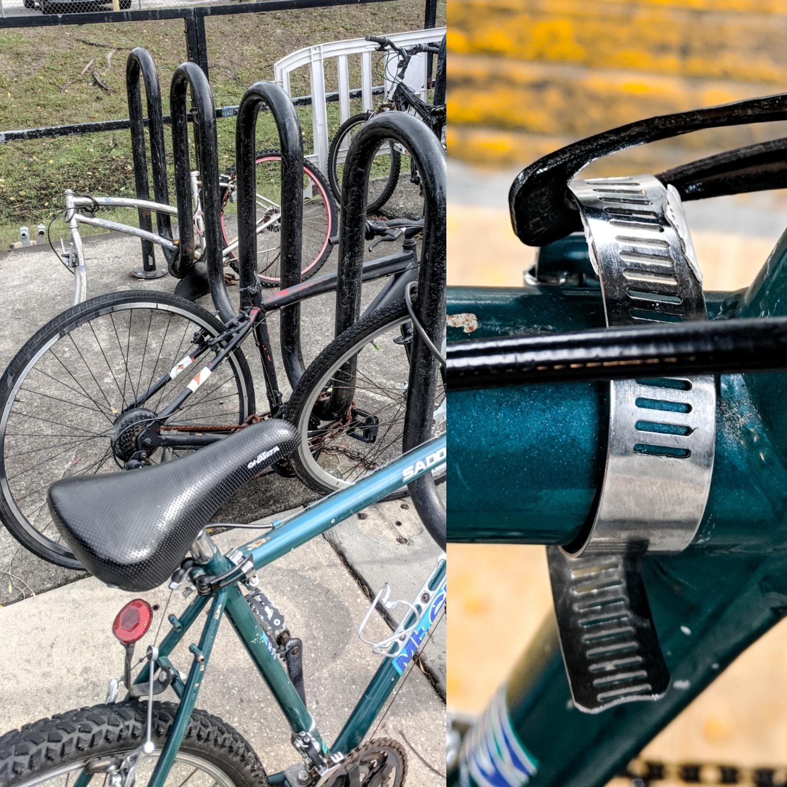 I posted about using a hose clamp around quick release levars on your