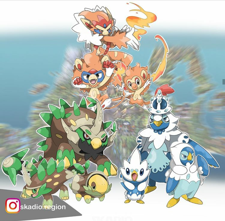 Sinnoh Region Starter Pokemon