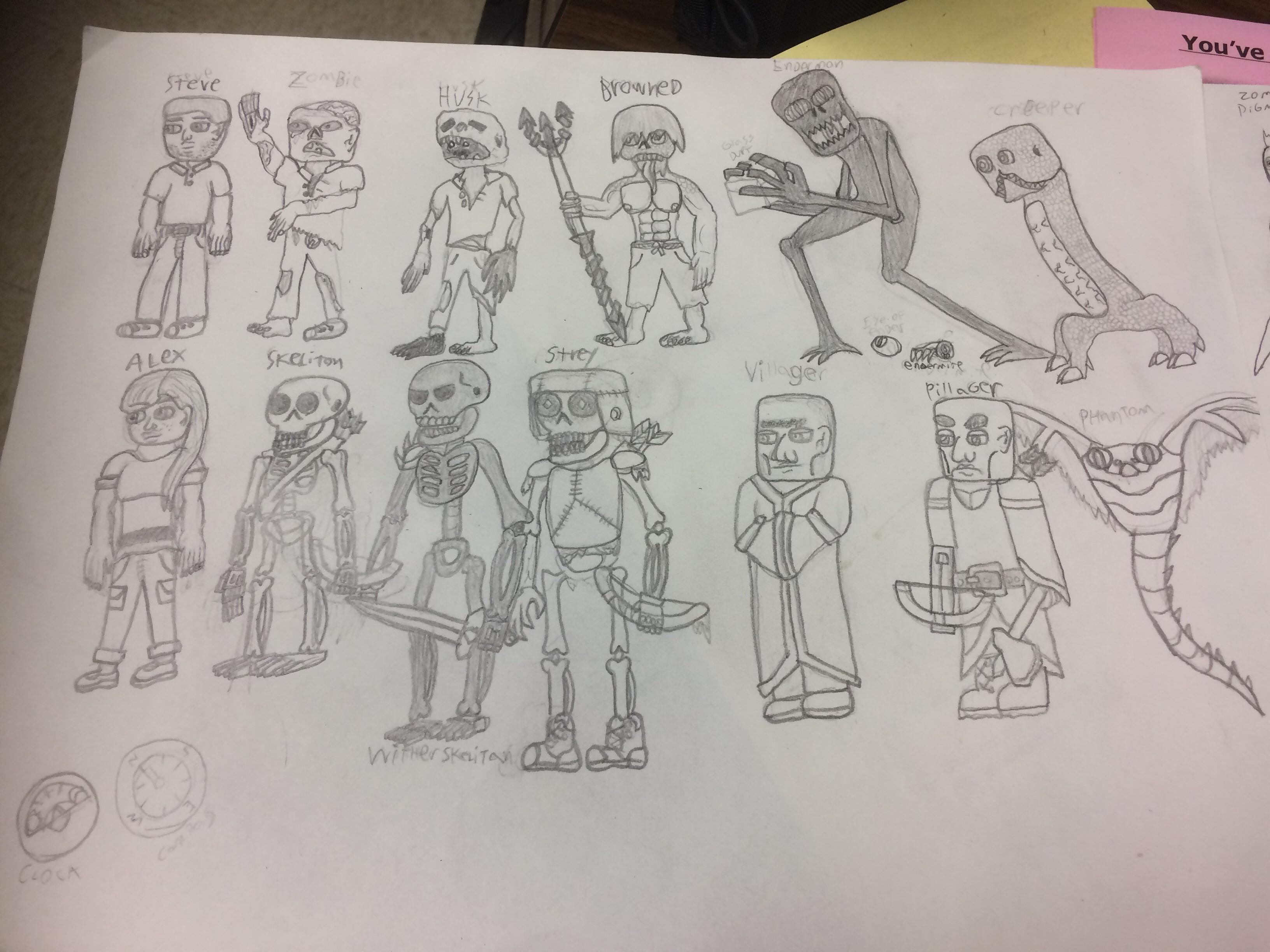 I Decided To Redraw Some Of The Mobs In Minecraft In A More Realistic Style Also I Redesigned Some In The Process 1 2 Minecraft