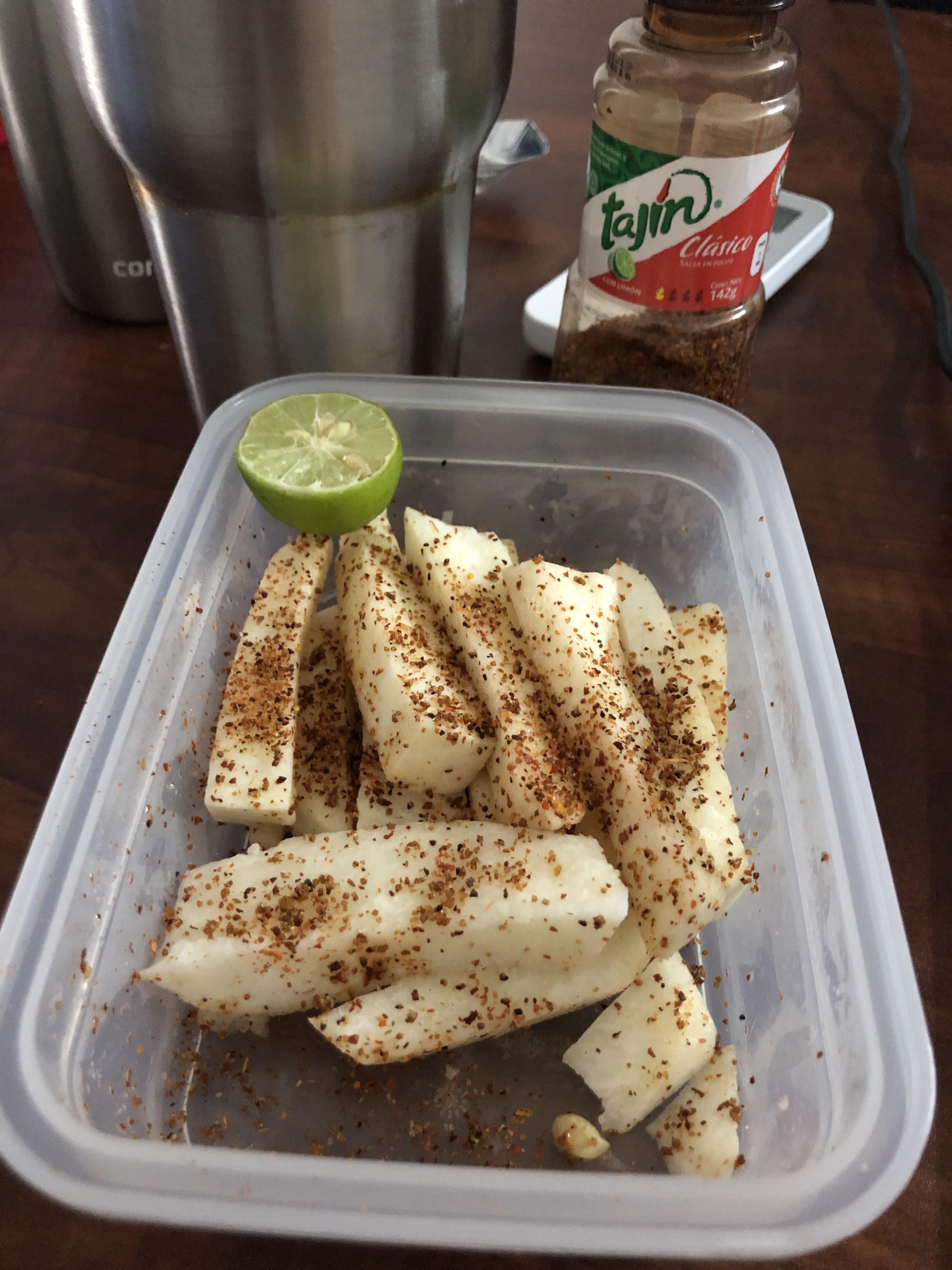 Jicama, lime and tajin snack r/mexicanfood