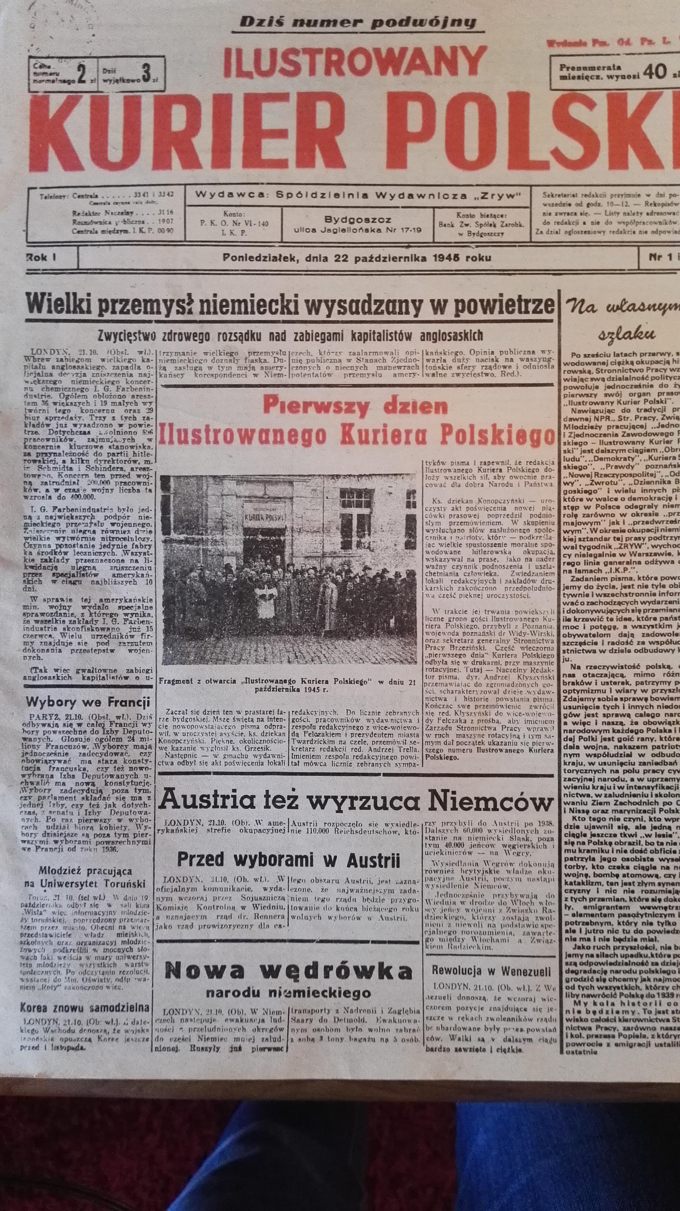 Polish newspaper from October 1945. Full of communist propaganda. [ If