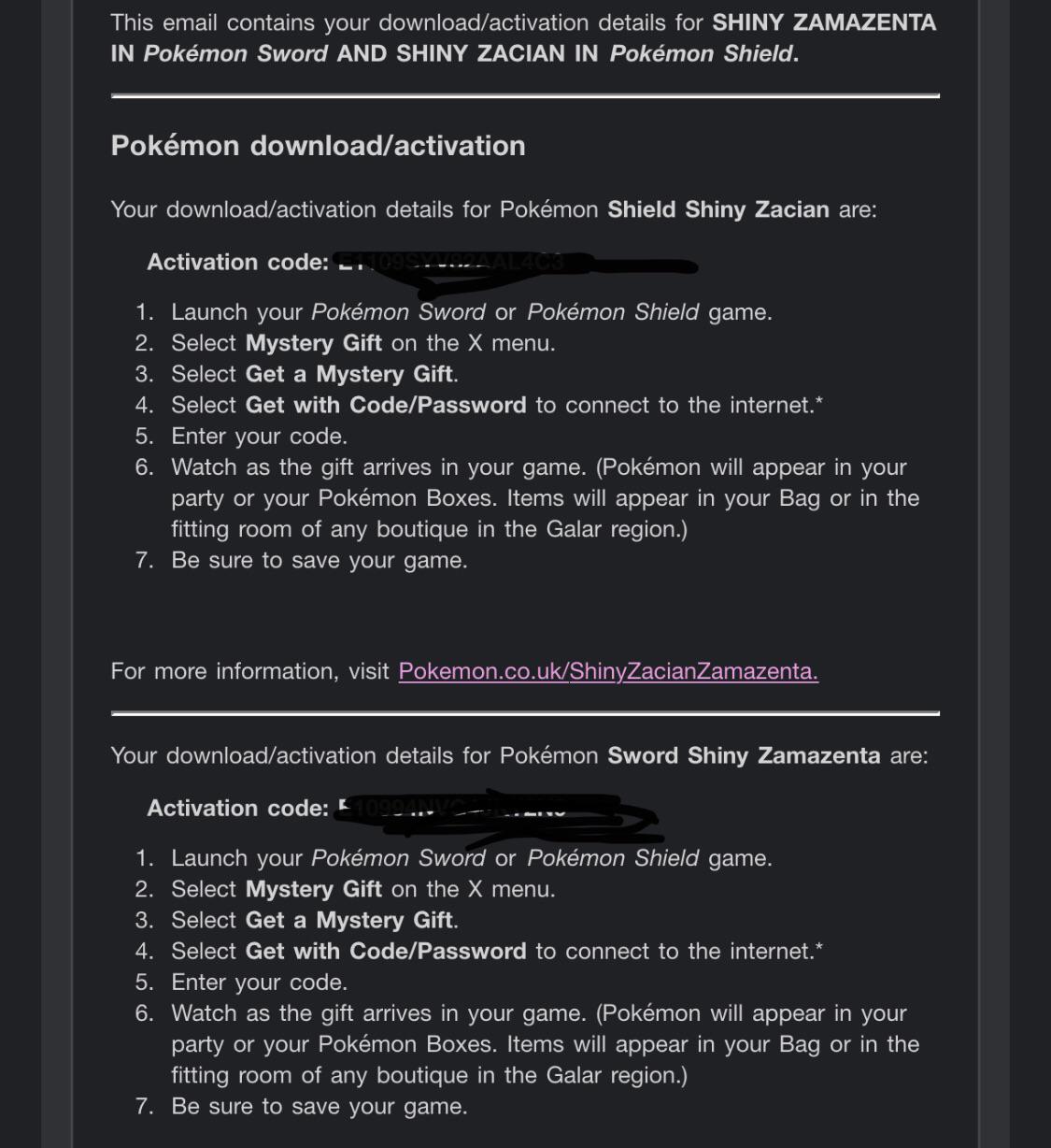 FT 5 shiny Zacian codes, 5 shiny Zamazenta codes LF Shiny Event