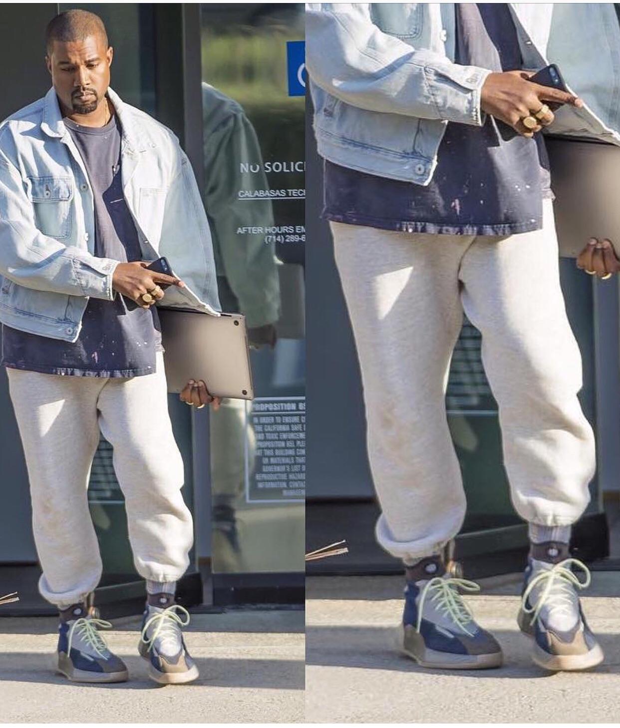 Kanye West wearing the new yeezy sneakers r/streetwear