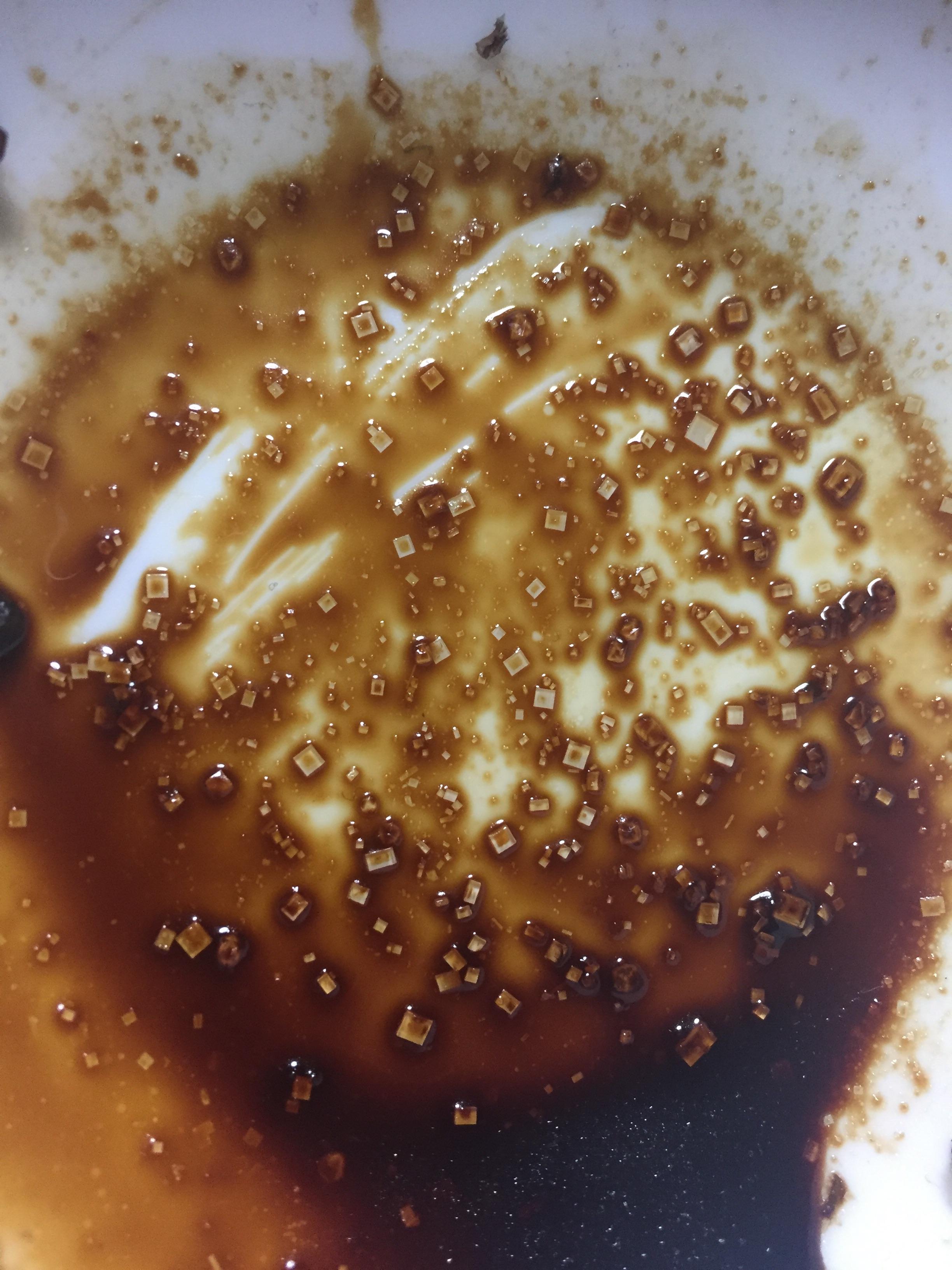 My soy sauce, which I had in a bowl for four days, formed rectangular