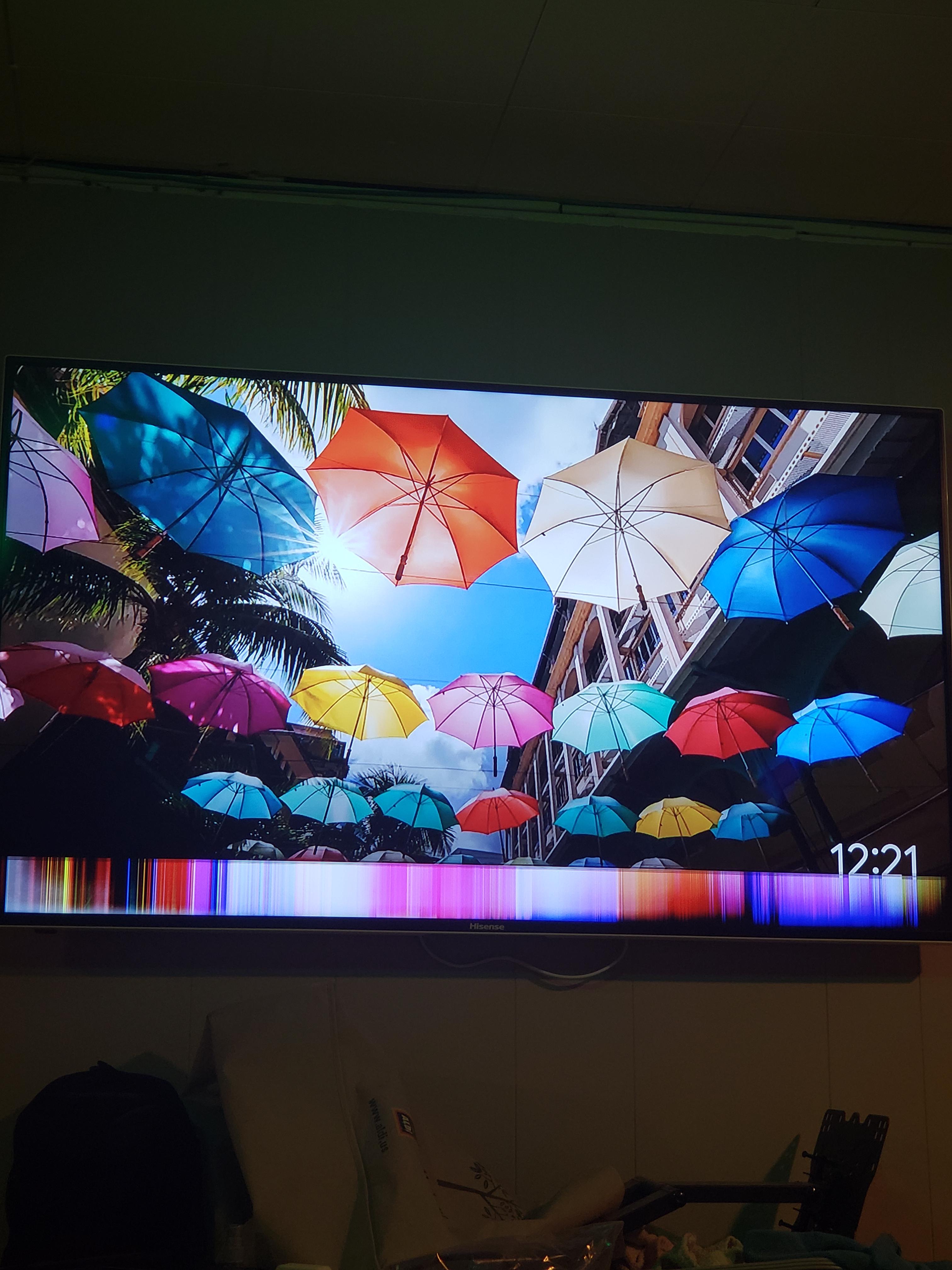 Tv has lines on the bottom. Fixable or bad panel? It changes color when