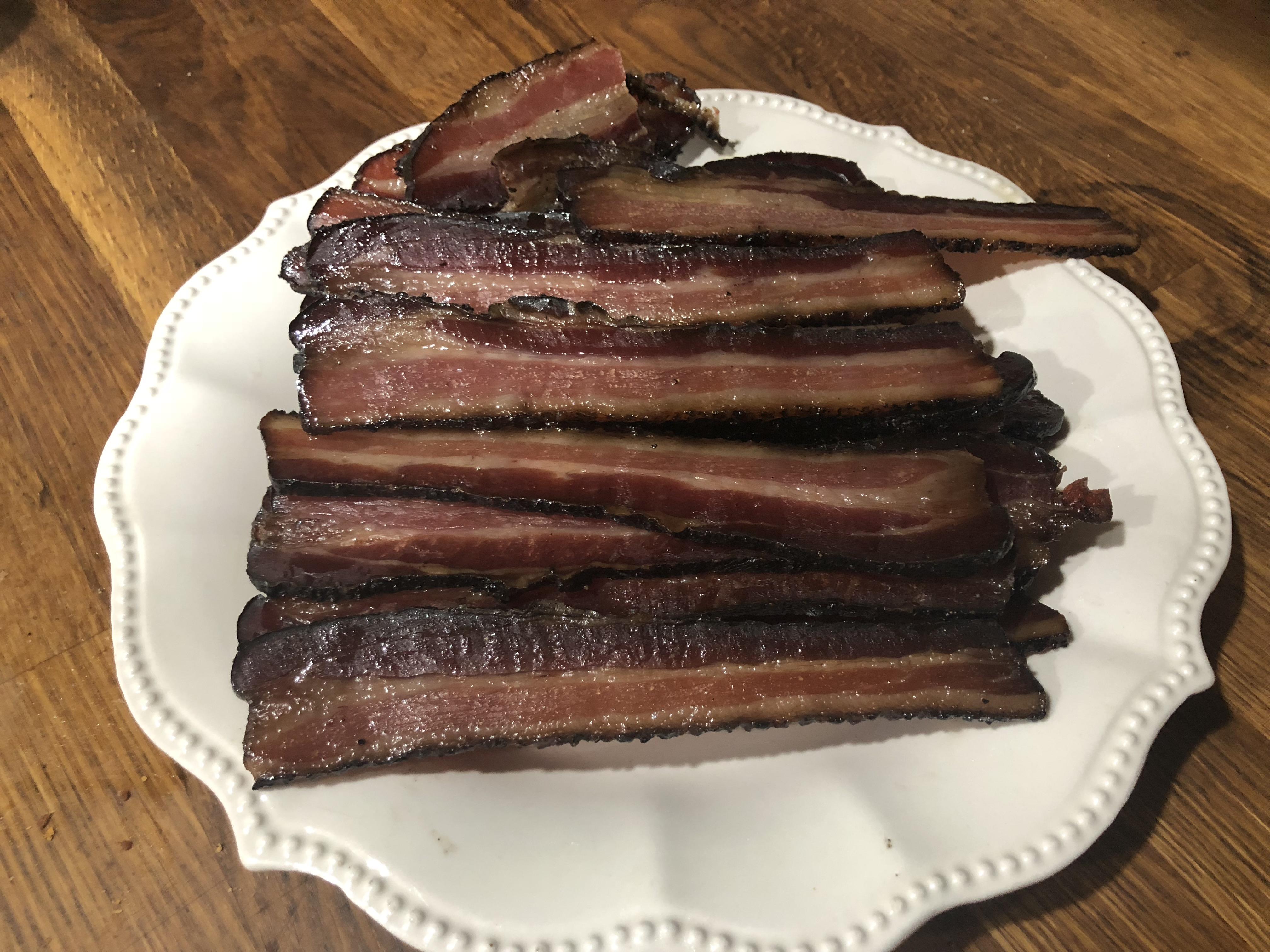 [Homemade] Bacon Jerky using homemade cured bacon. r/food