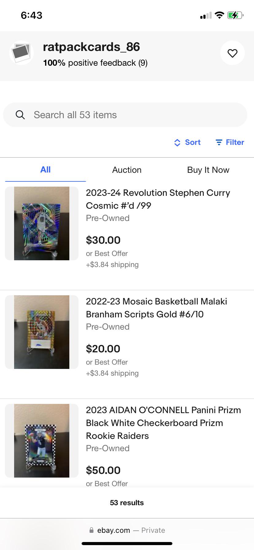 My eBay Store (link in post) Football, Baseball, & Basketball cards