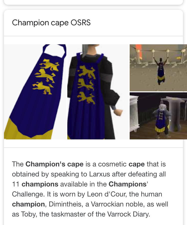 I’m 17 days into osrs can I buy the new champions cape with new update