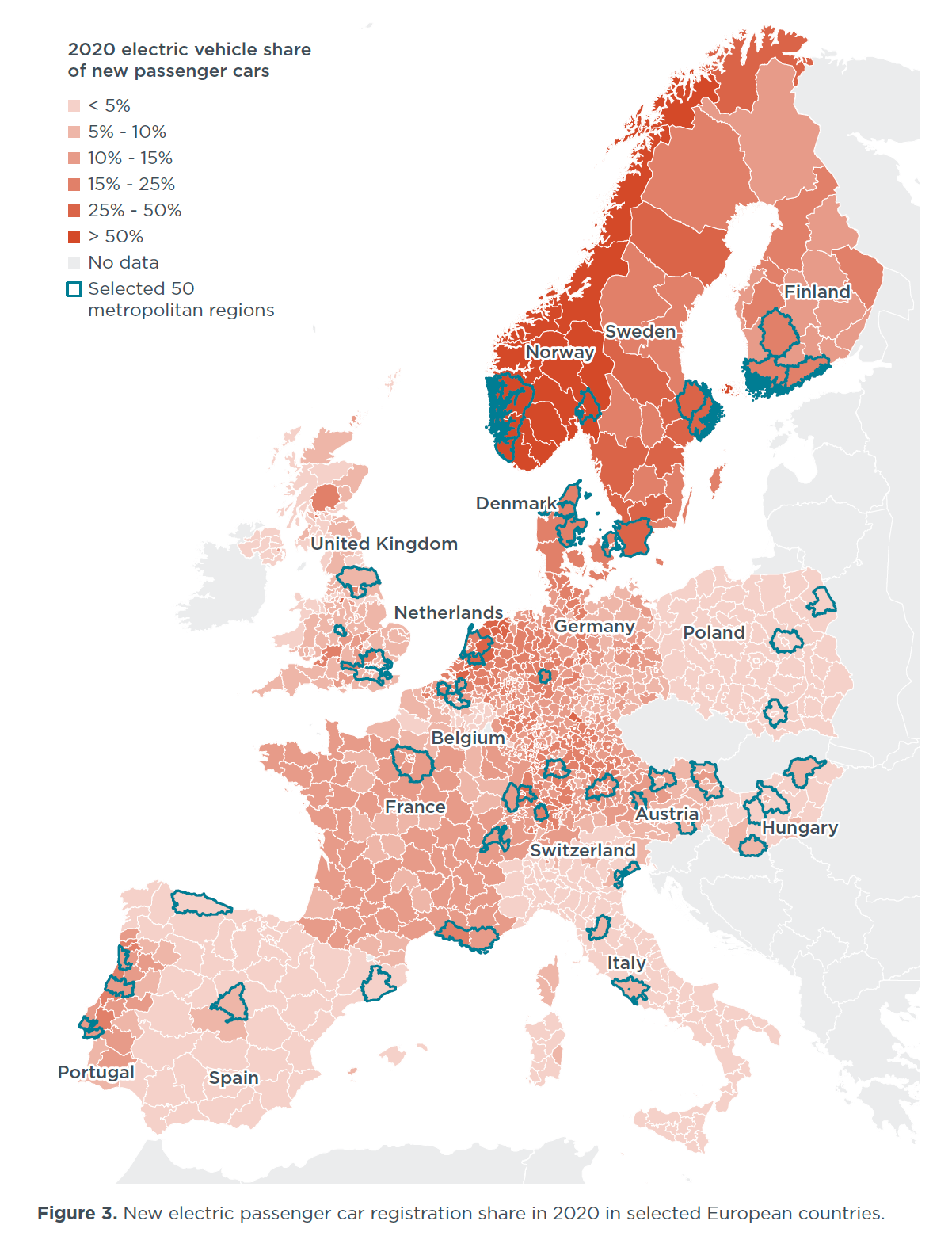 2020 electric vehicle share of new passenger cars europe
