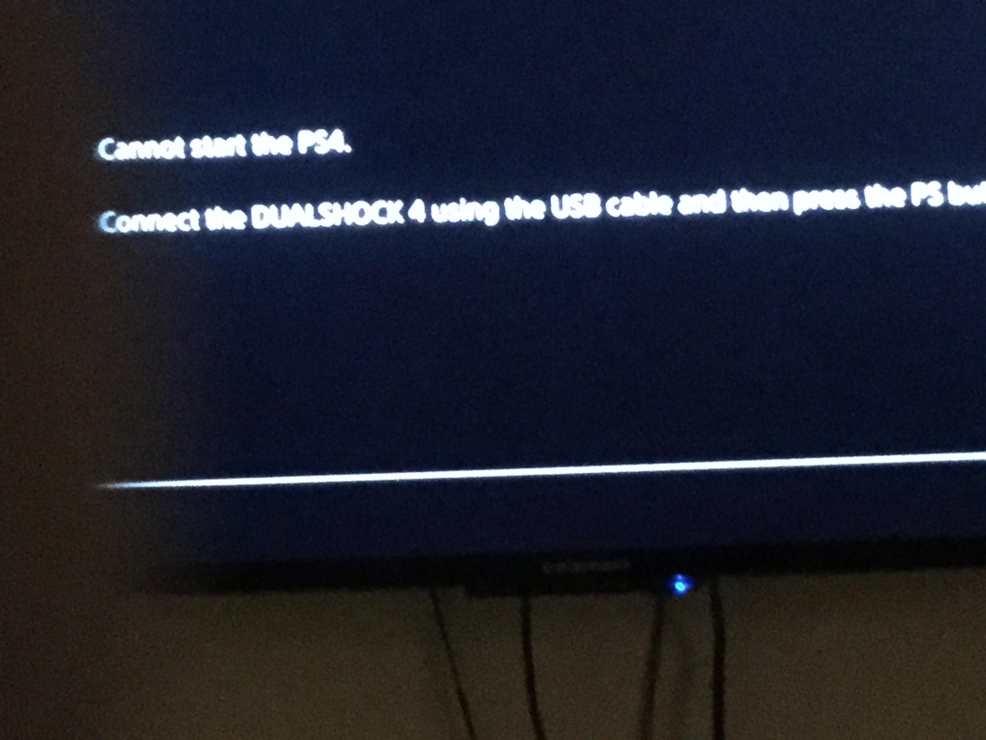 What is this it says cannot start the the PS4 connect the dualshock 4