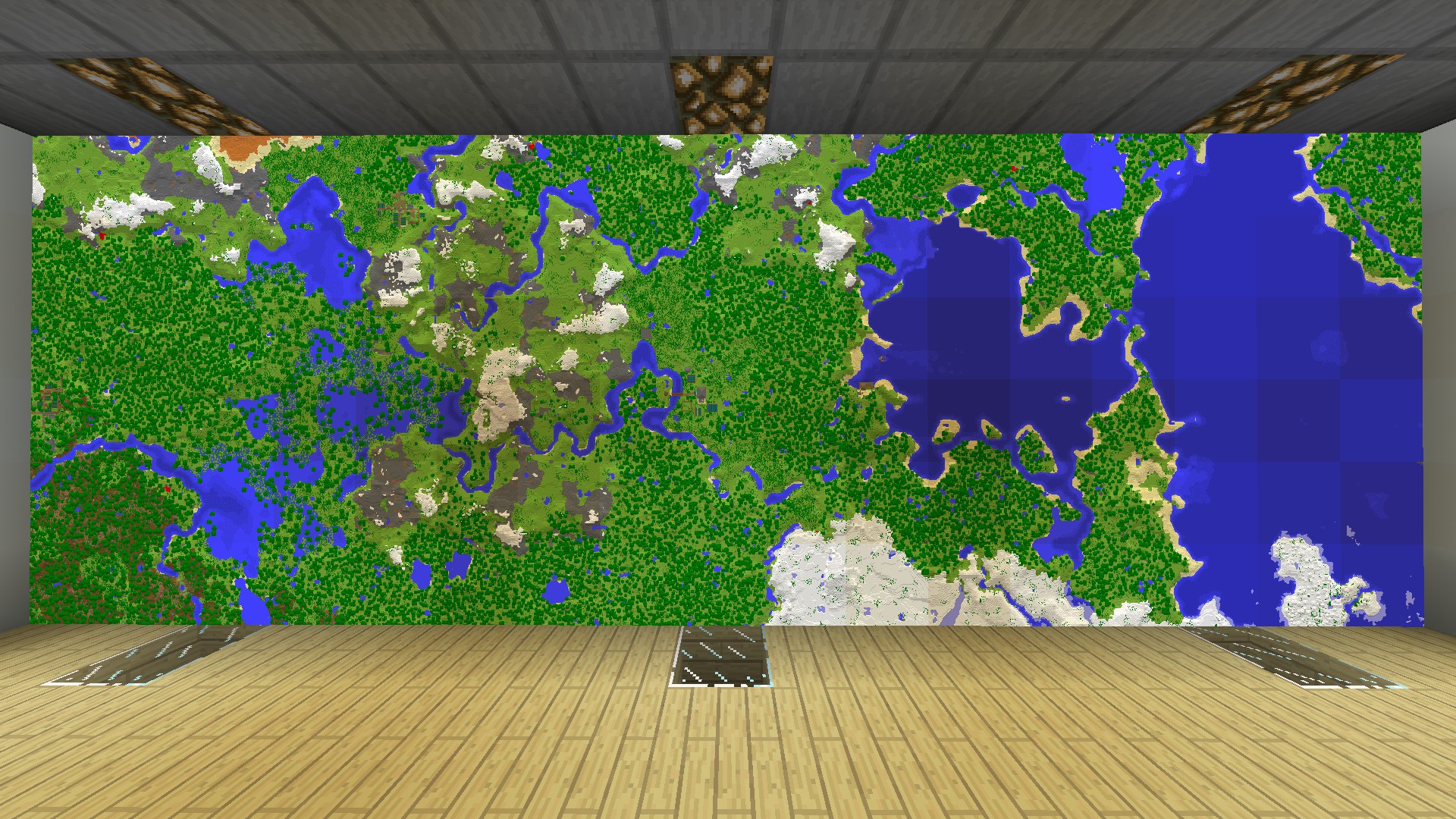 20 hours of tedious map creation and placement, 102 maps, 17x6 map wall