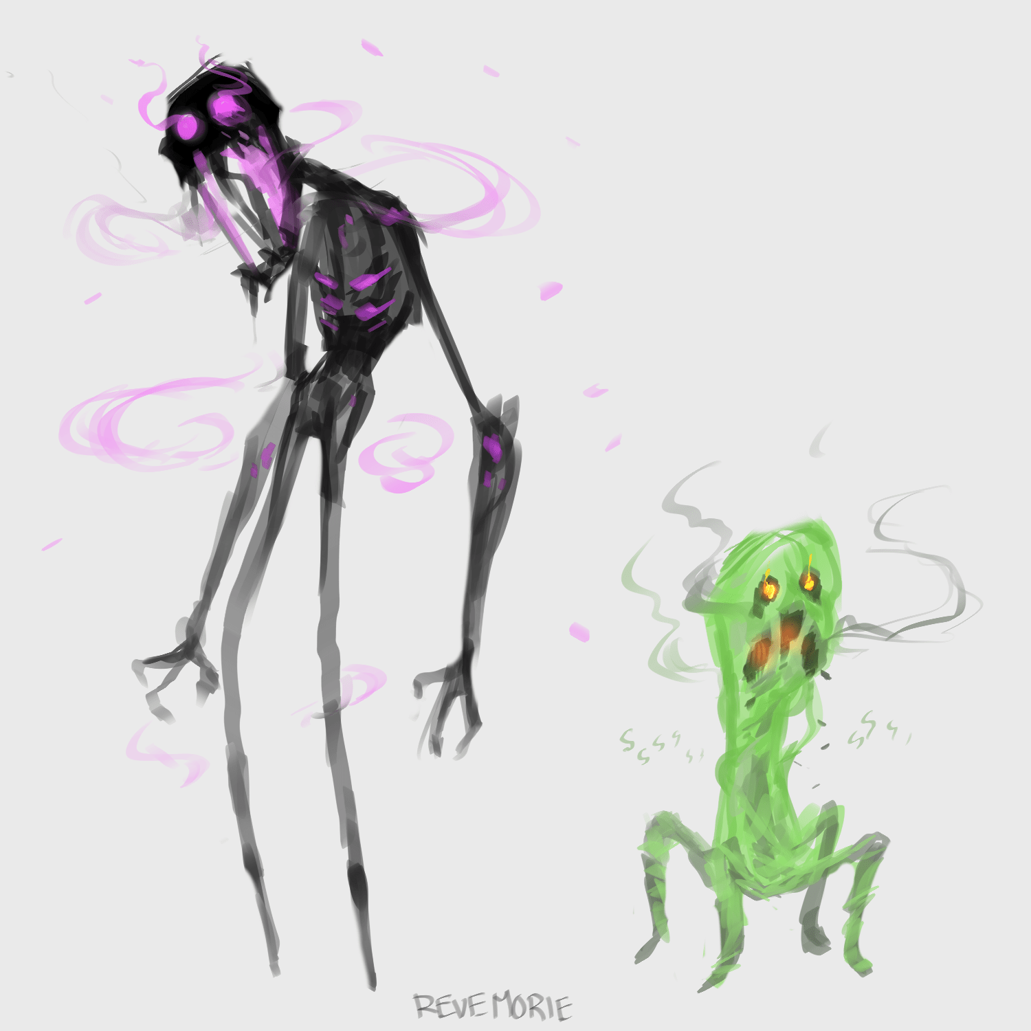 realistic enderman and creeper r/Minecraft