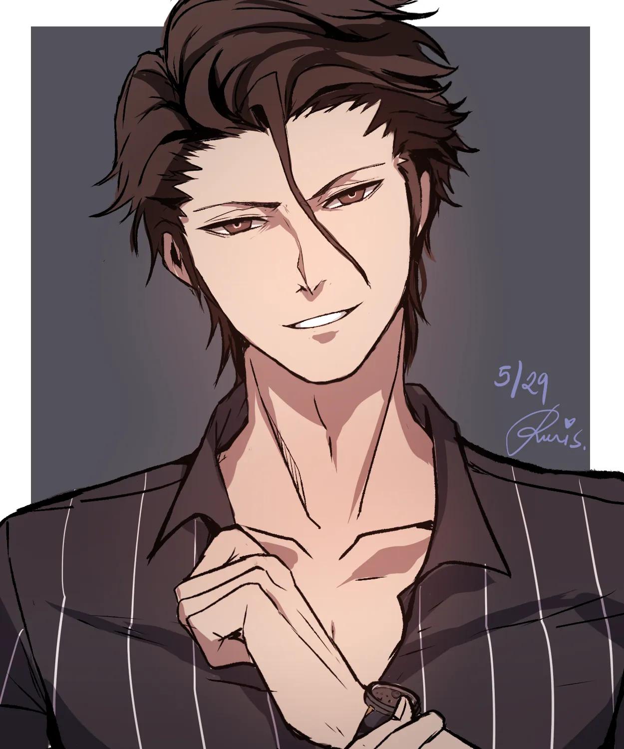 I sketched Lord Aizen since it's his bday last Sunday 💙 r/bleach