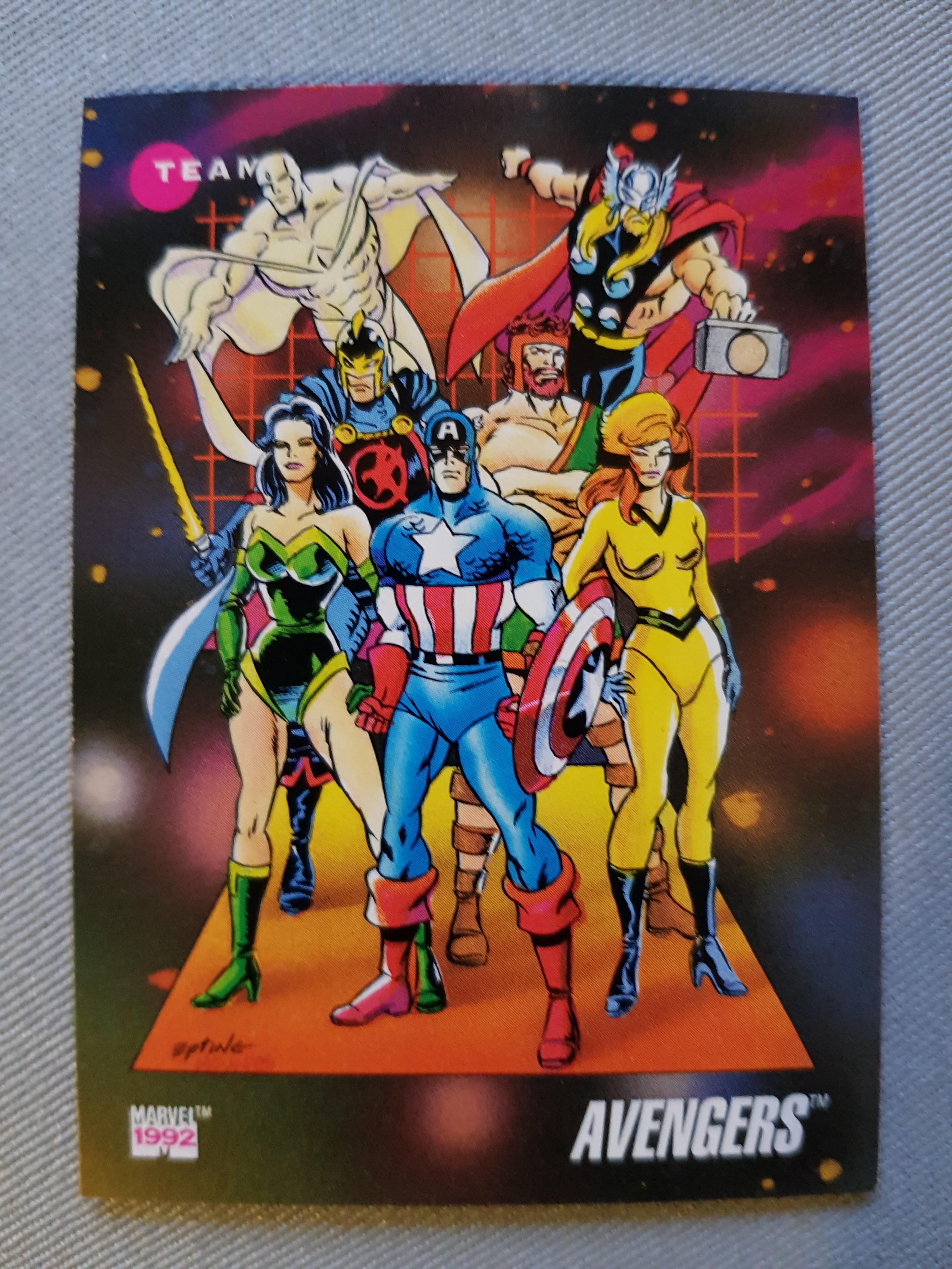 I found my 1992 Avengers trading card. r/Marvel
