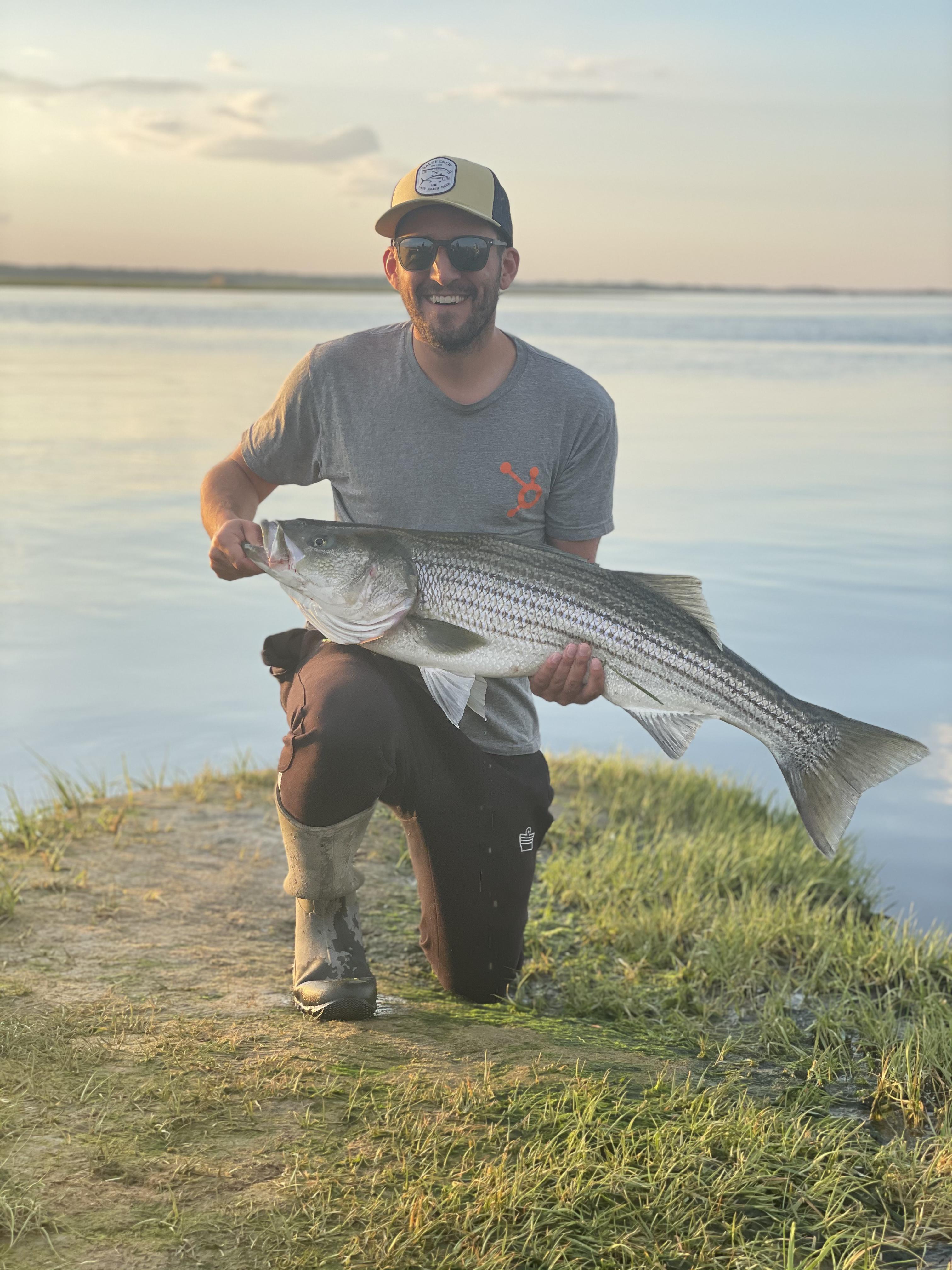 42" and 27 lb striper near Plum Island, MA! My first one over 40" on