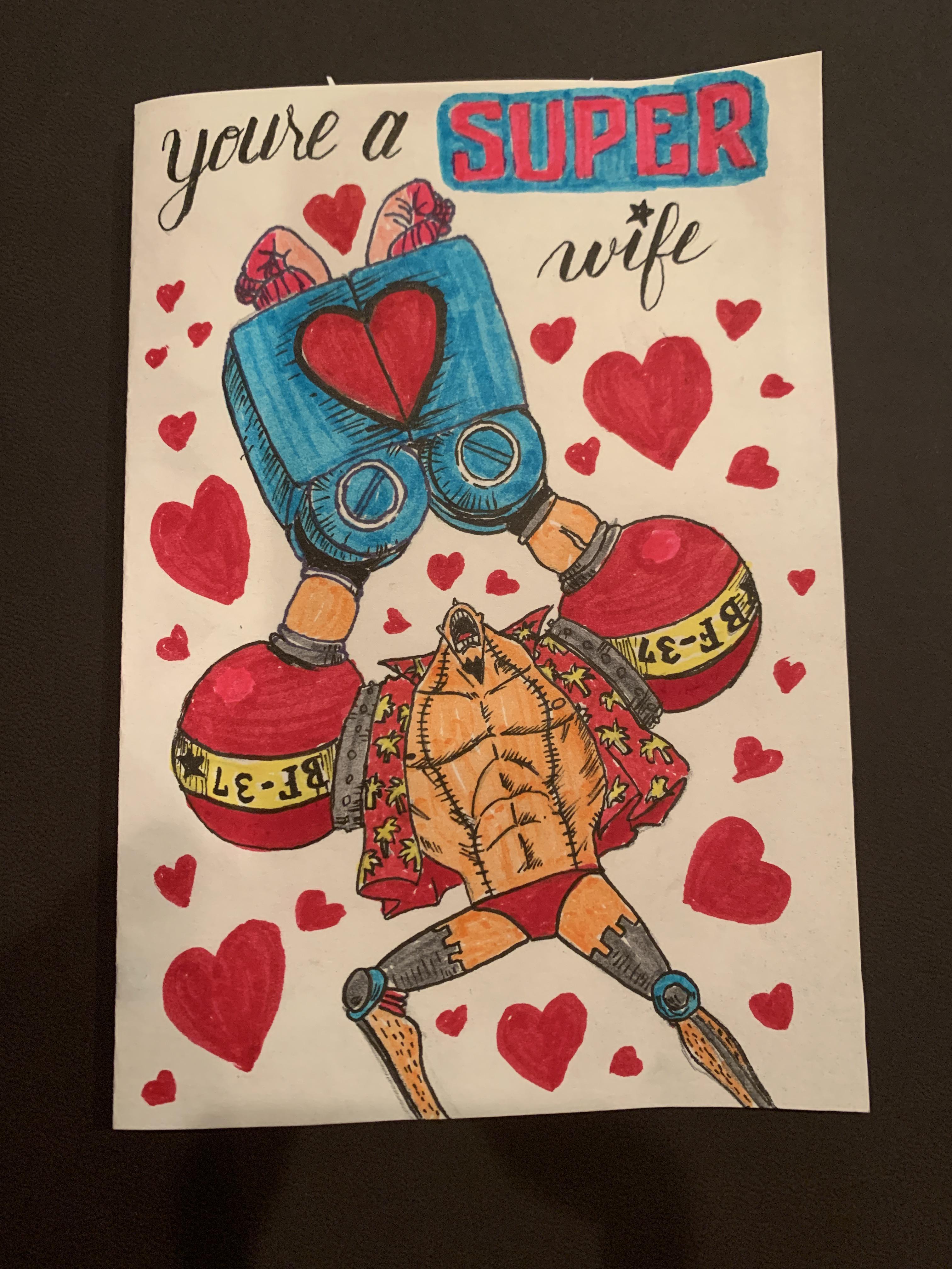Valentine’s Day card I made for my wife r/OnePiece