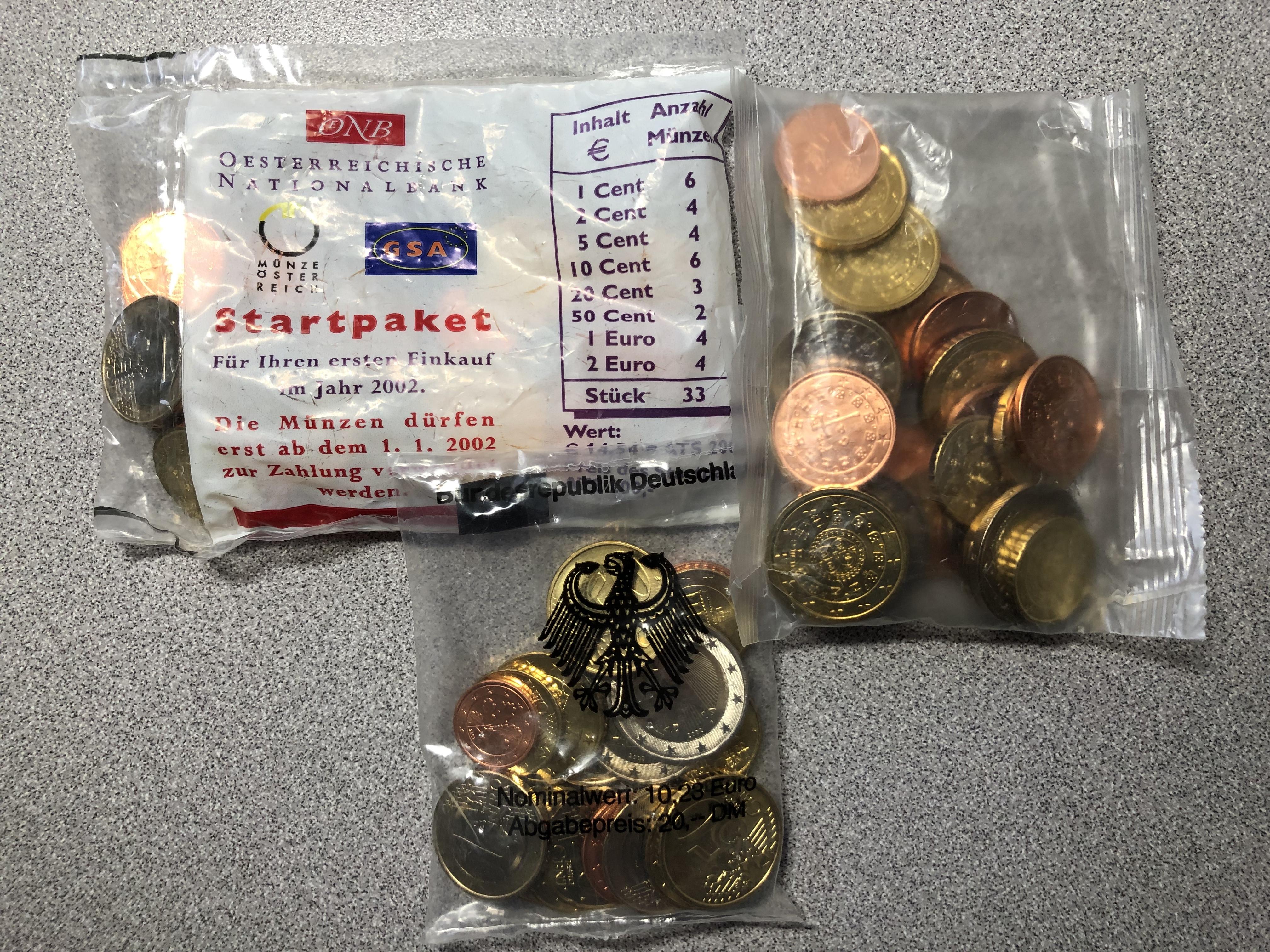 Euro starter kits from 2002 (see explanation) r/coins