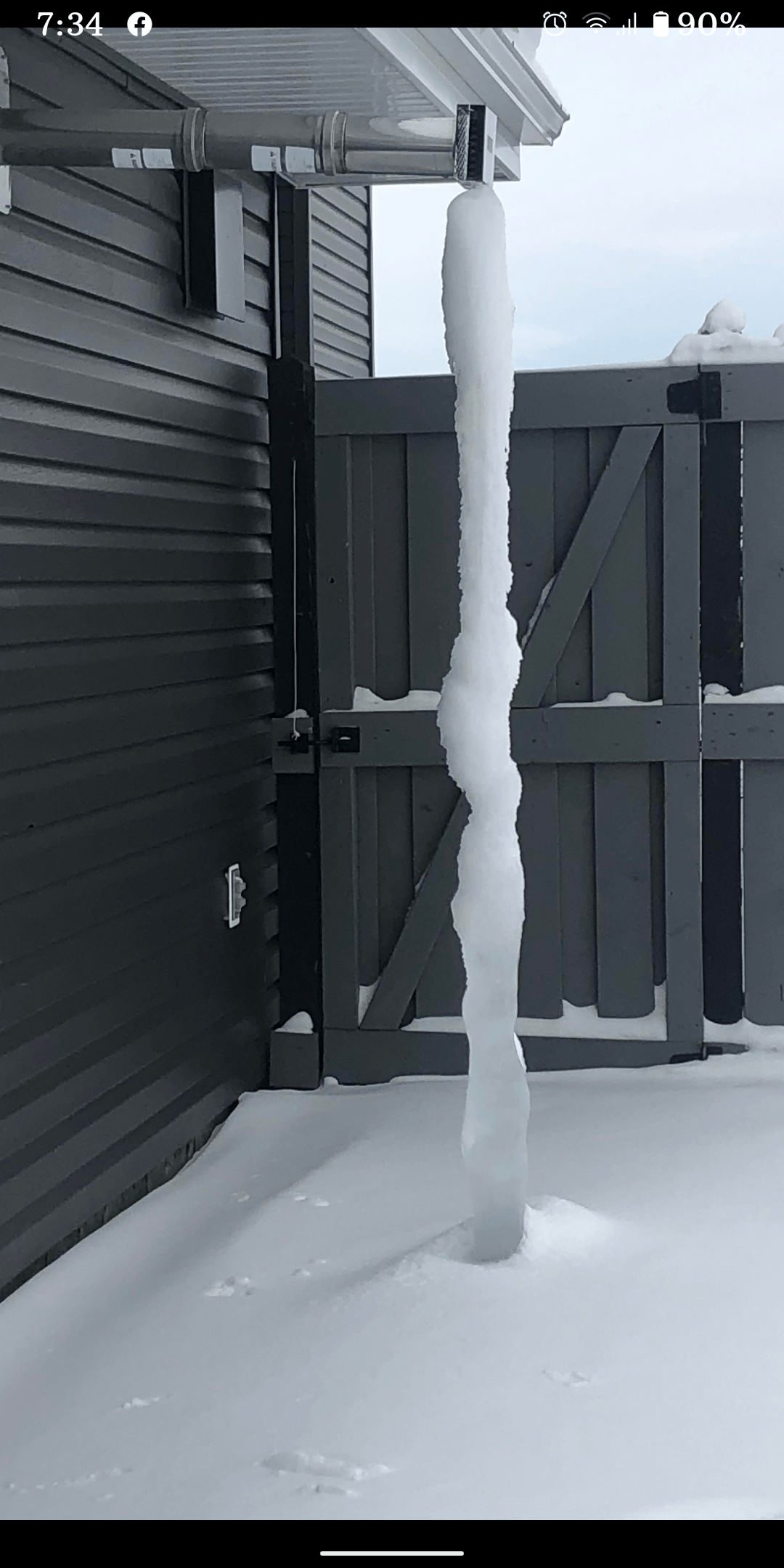 Frozen condensate off furnace vent. r/HVAC