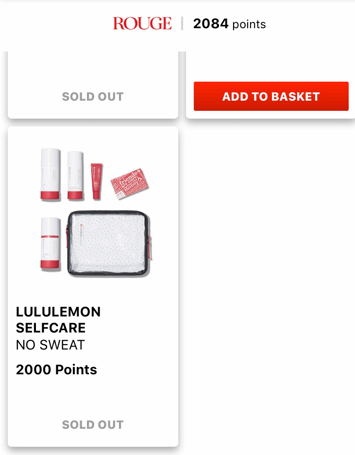 Lululemon reward with 125 gift card r/Sephora