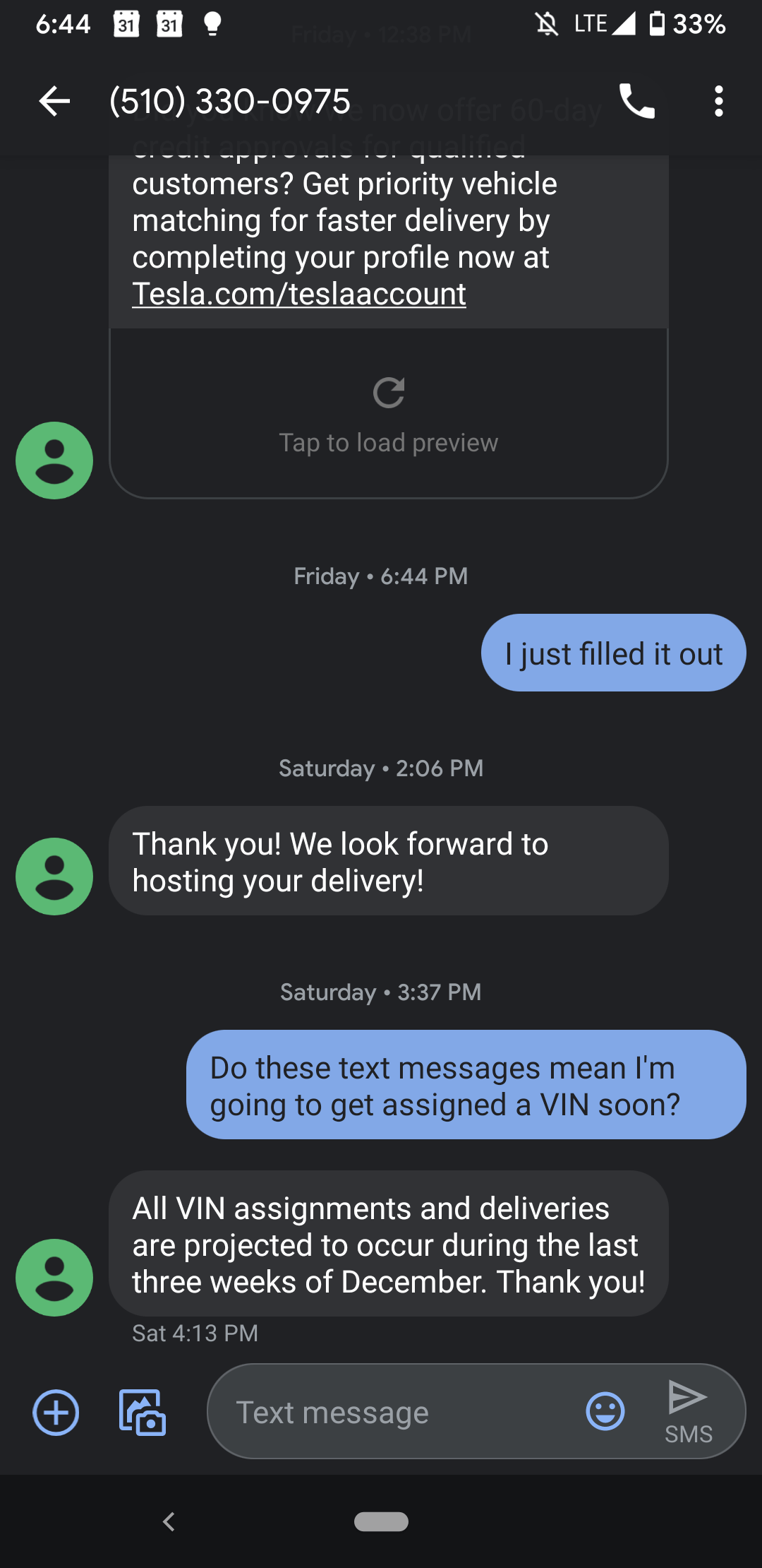Tesla delivery team says last 3 weeks of December for all those waiting