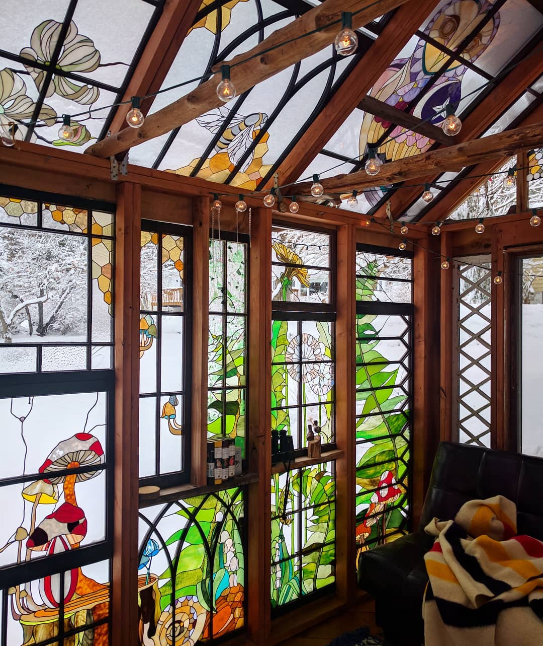 Stained glass cabin in Mohawk, New Jersey. r/CozyPlaces