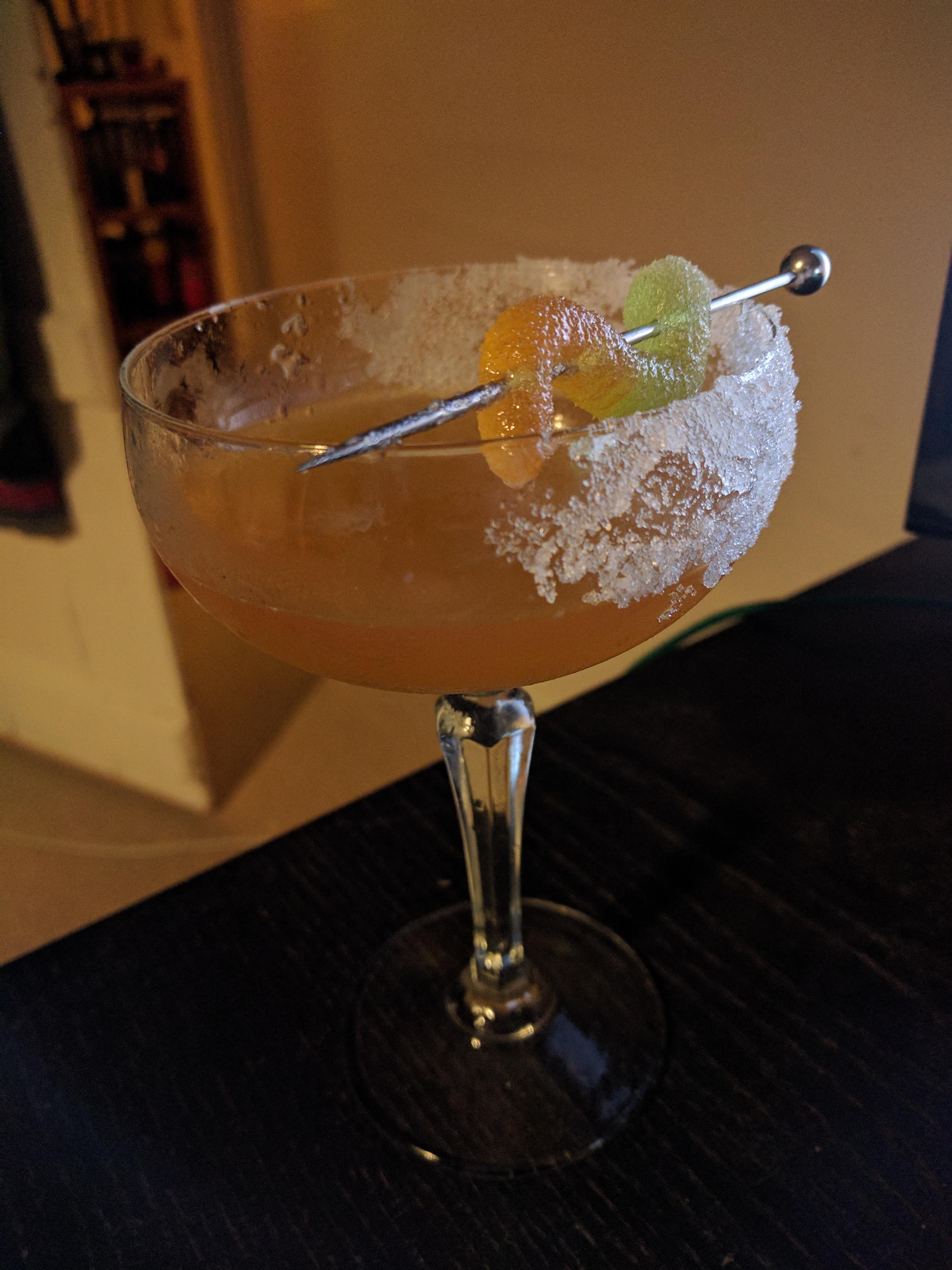 Sidecar (...with gummy worm garnish!) r/cocktails