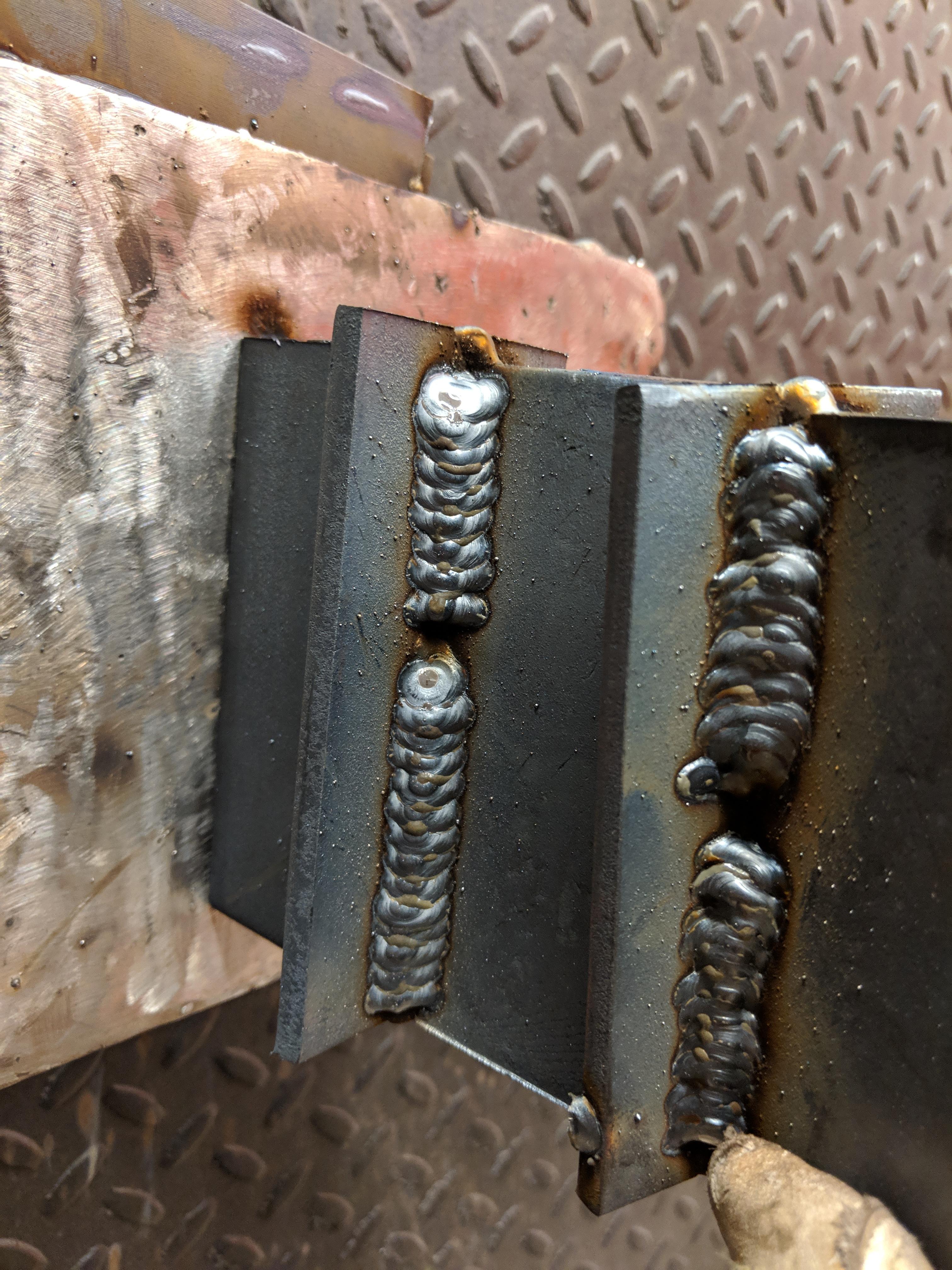 Tonight's progress on vertical up. (GMAW 035 solid wire c25 gas 16.8v