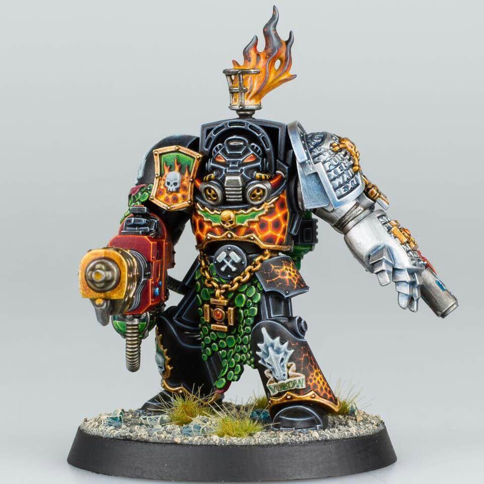 Any tips on painting this lava effect armour? r/Warhammer40k
