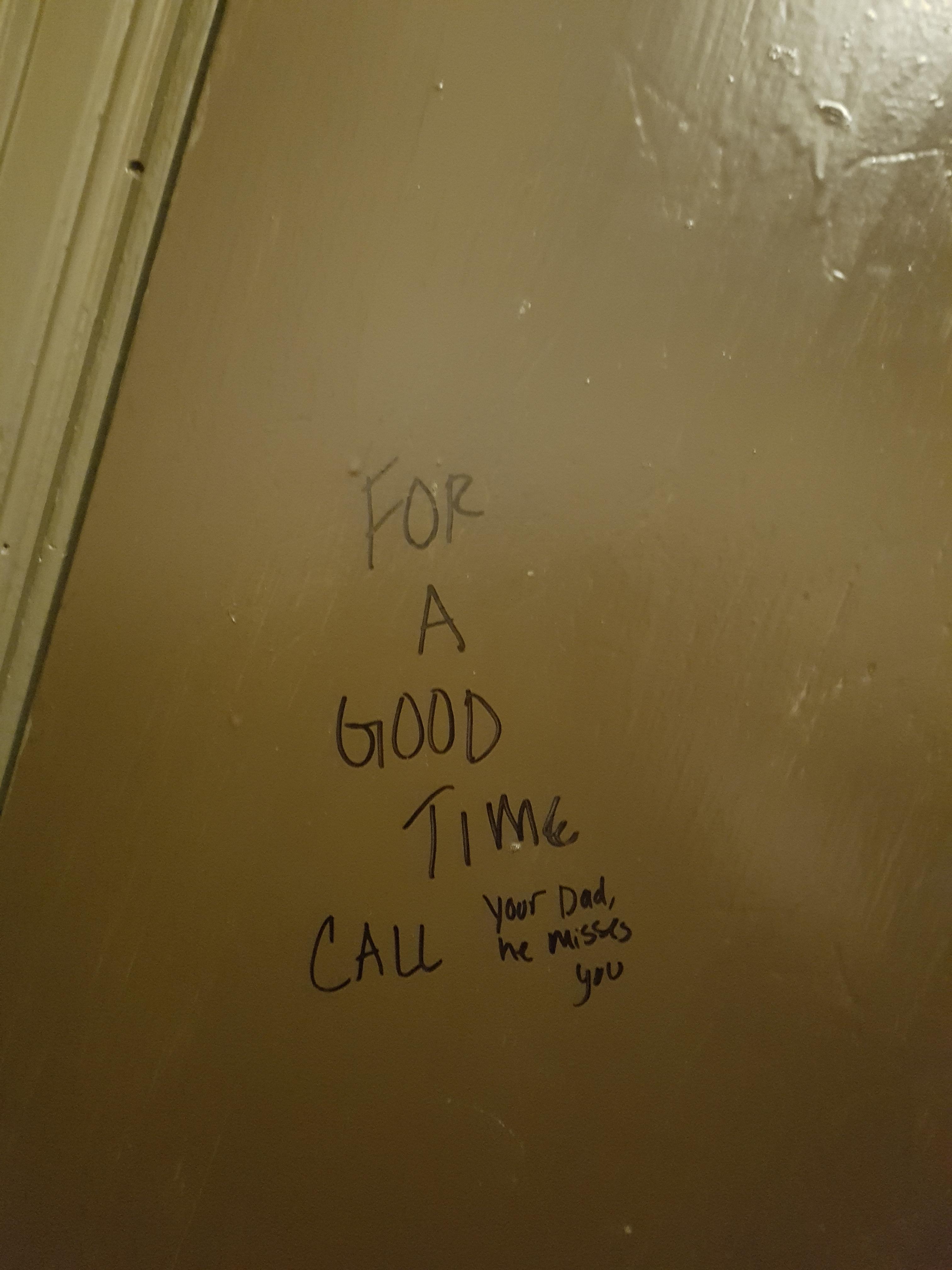 Toilet stall graffiti r/wholesomevandalism