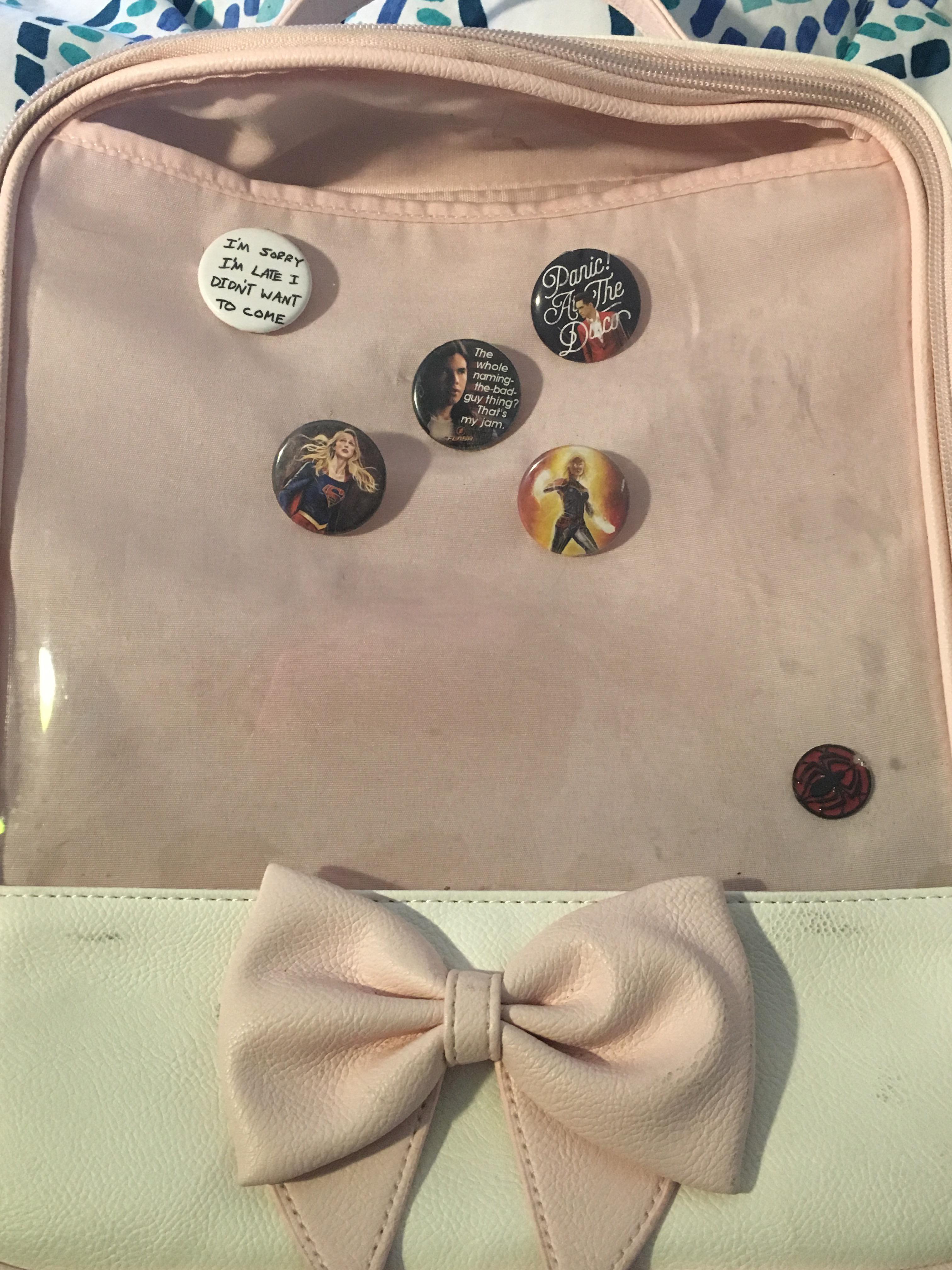 I got this new backpack where you can add pins. This is what I have so