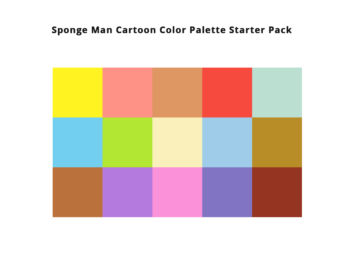 Sponge Man Cartoon Color Palette Starter Pack r/starterpacks