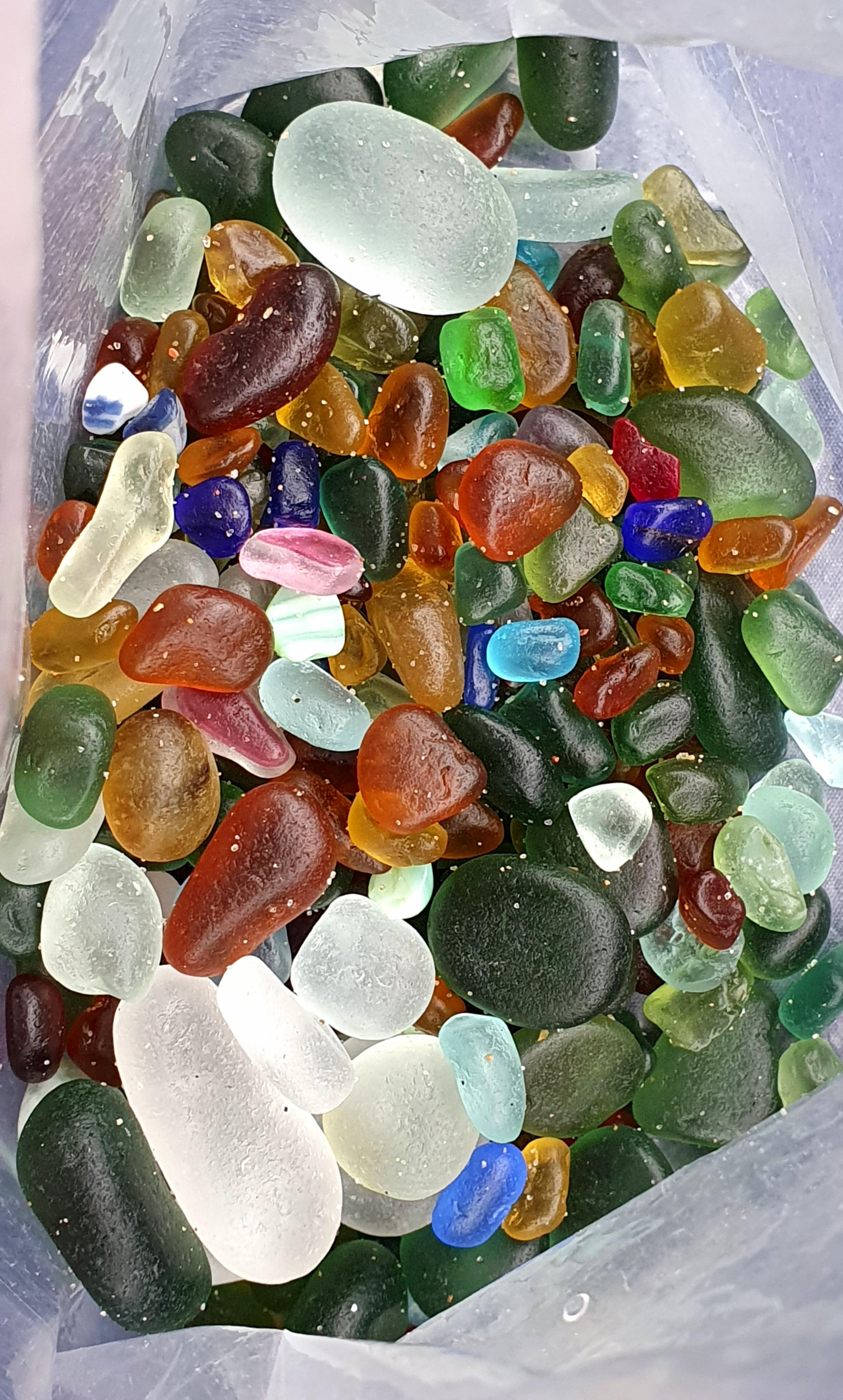 Sea Glass, Marbles, Sunset, and LC seaglass