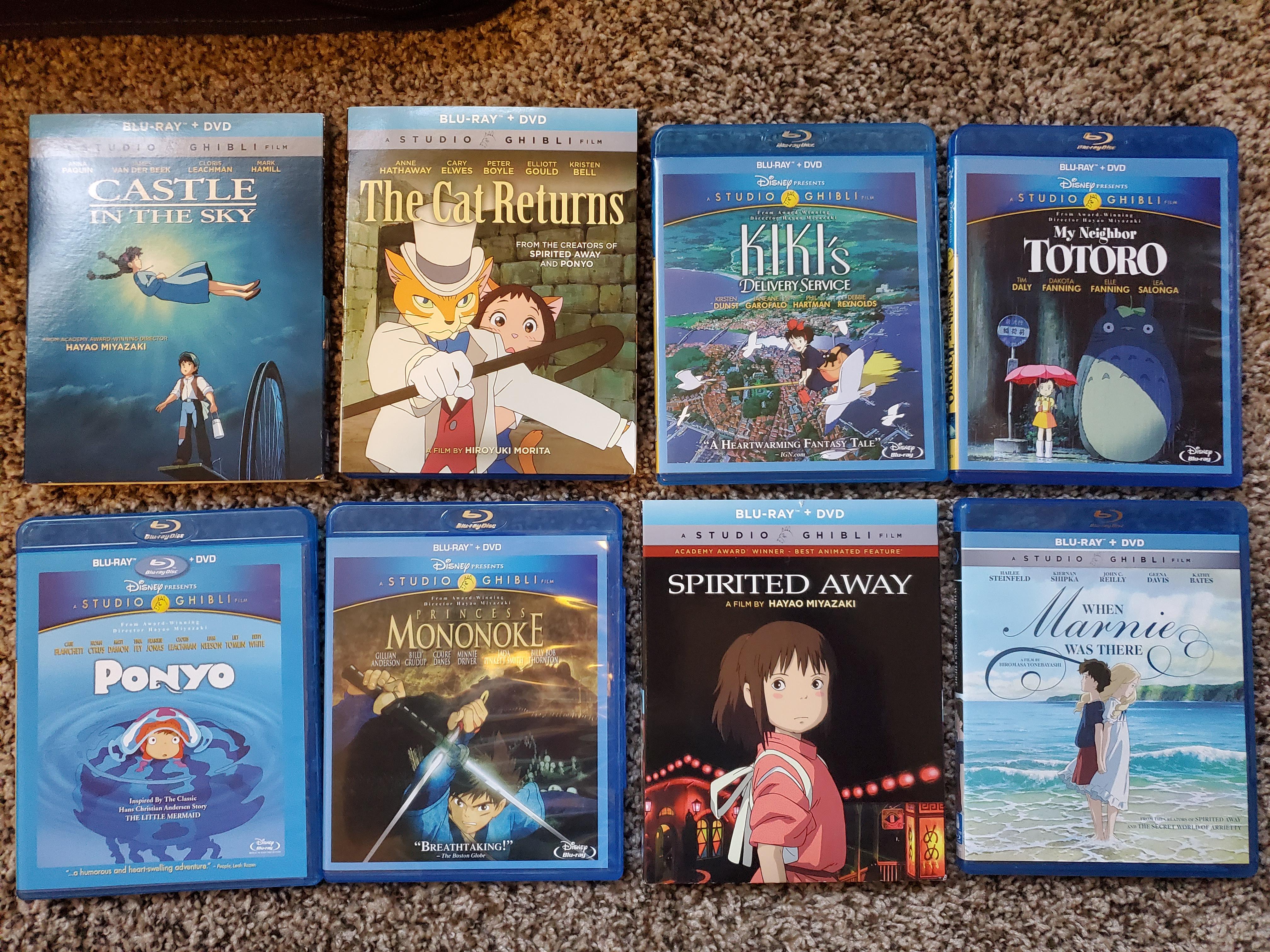 All the Ghibli movies that I currently own on BluRay. r/ghibli