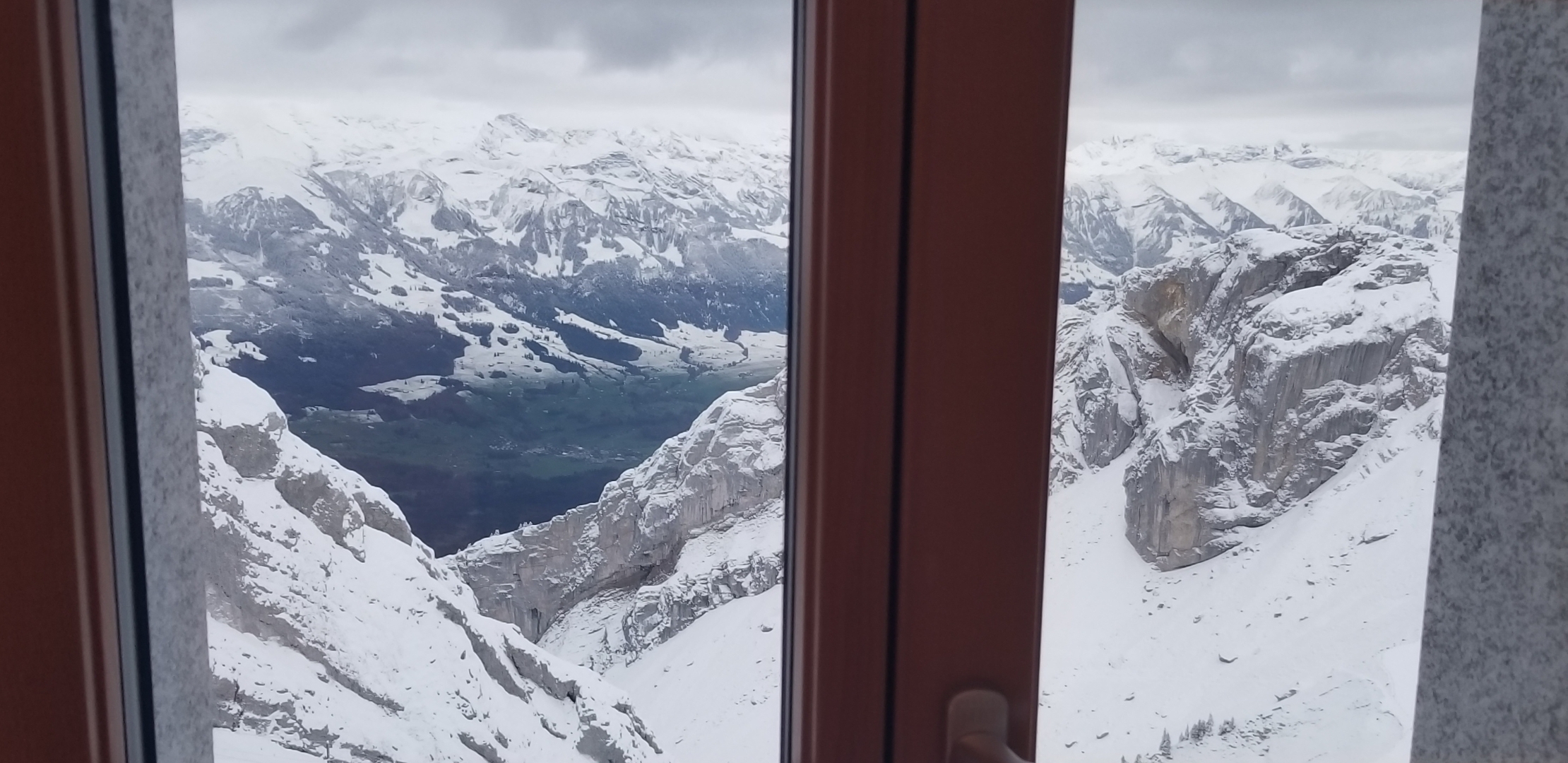 View from my hotel window; Top of Mount Pilatus, Pilatus Kulm Hotel