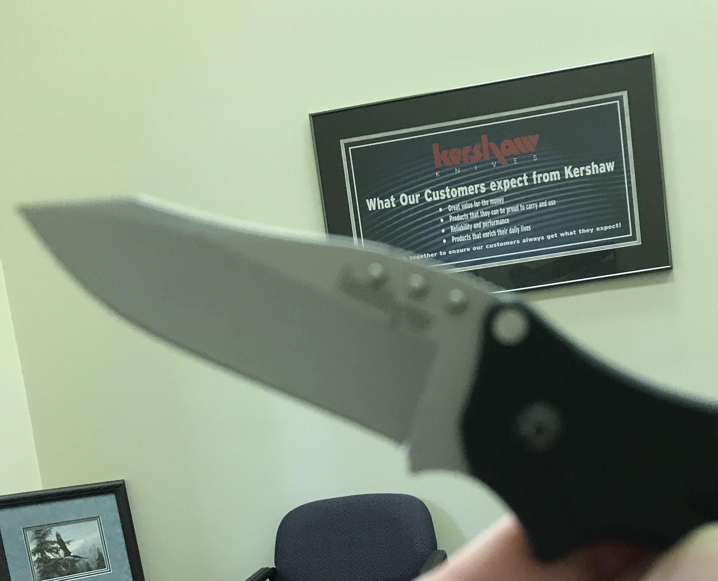 Waiting for a knife repair at the awesome Kershaw headquarters. Yes