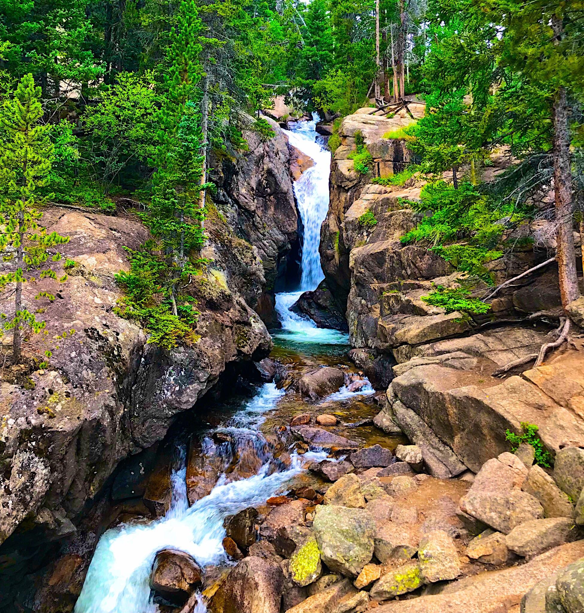 Chasm Falls, Rocky Mountain National Park, Colorado, USA r/hiking